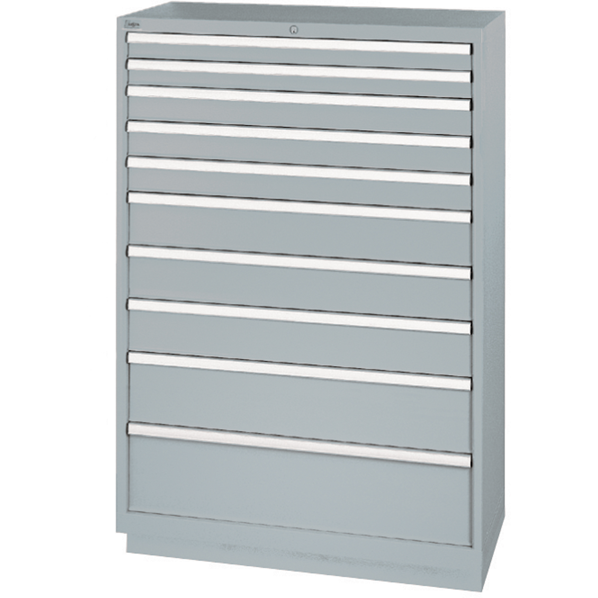 Armoires de rangement avec tiroirs, 10 tiroirs, 40-1/4" la x 22-1/2" p x 59-1/2" h, Gris