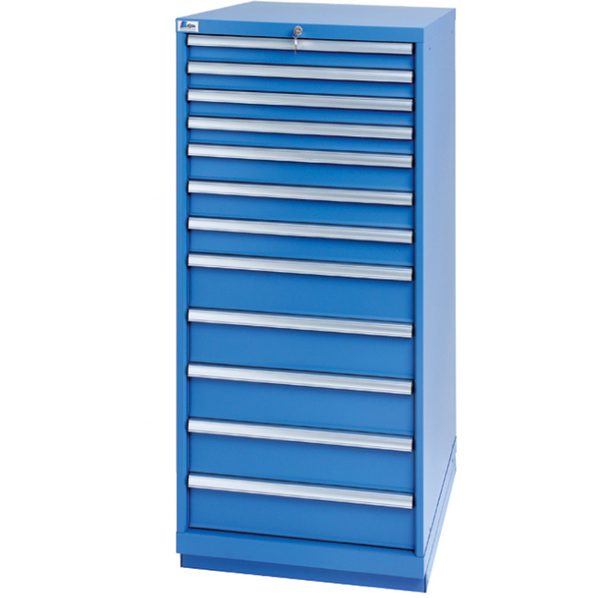 Armoires de rangement avec tiroirs, 12 tiroirs, 28-1/4" la x 28-1/2" p x 59-1/2" h, Bleu brillant