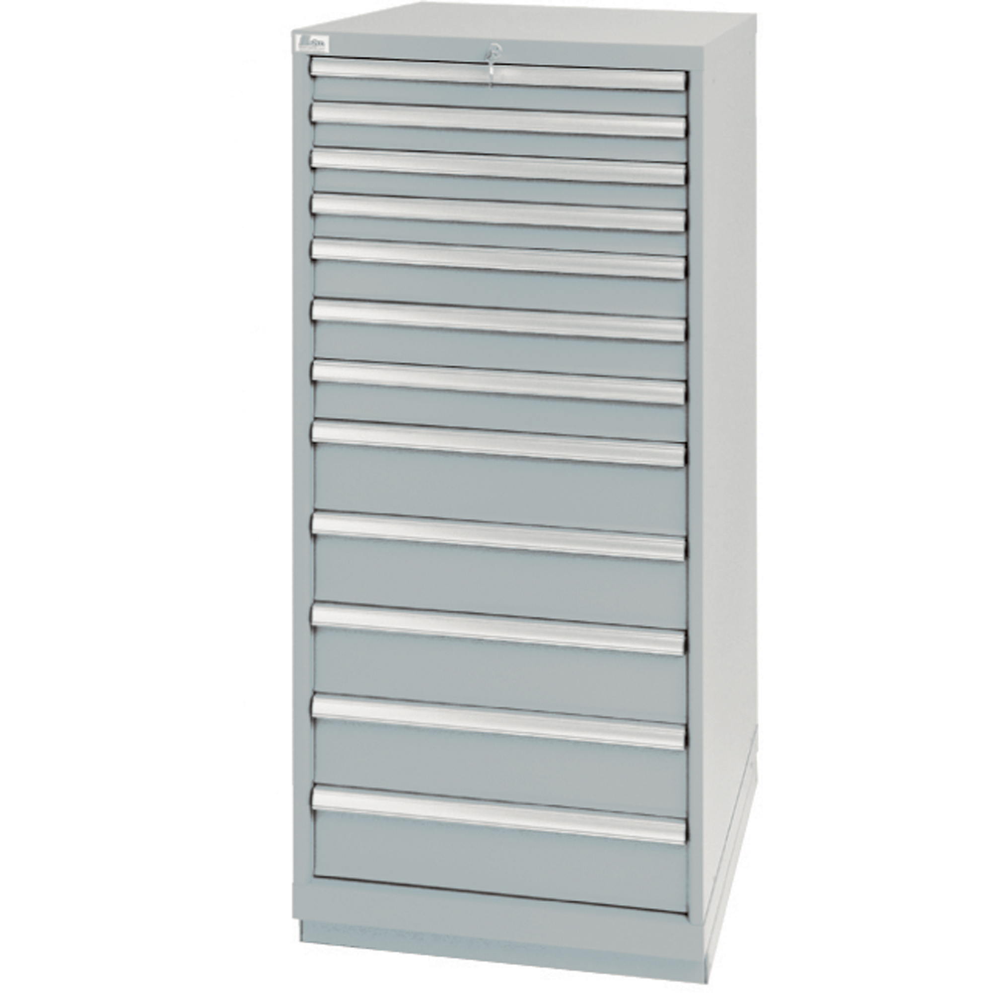 Armoires de rangement avec tiroirs, 12 tiroirs, 28-1/4" la x 28-1/2" p x 59-1/2" h, Gris