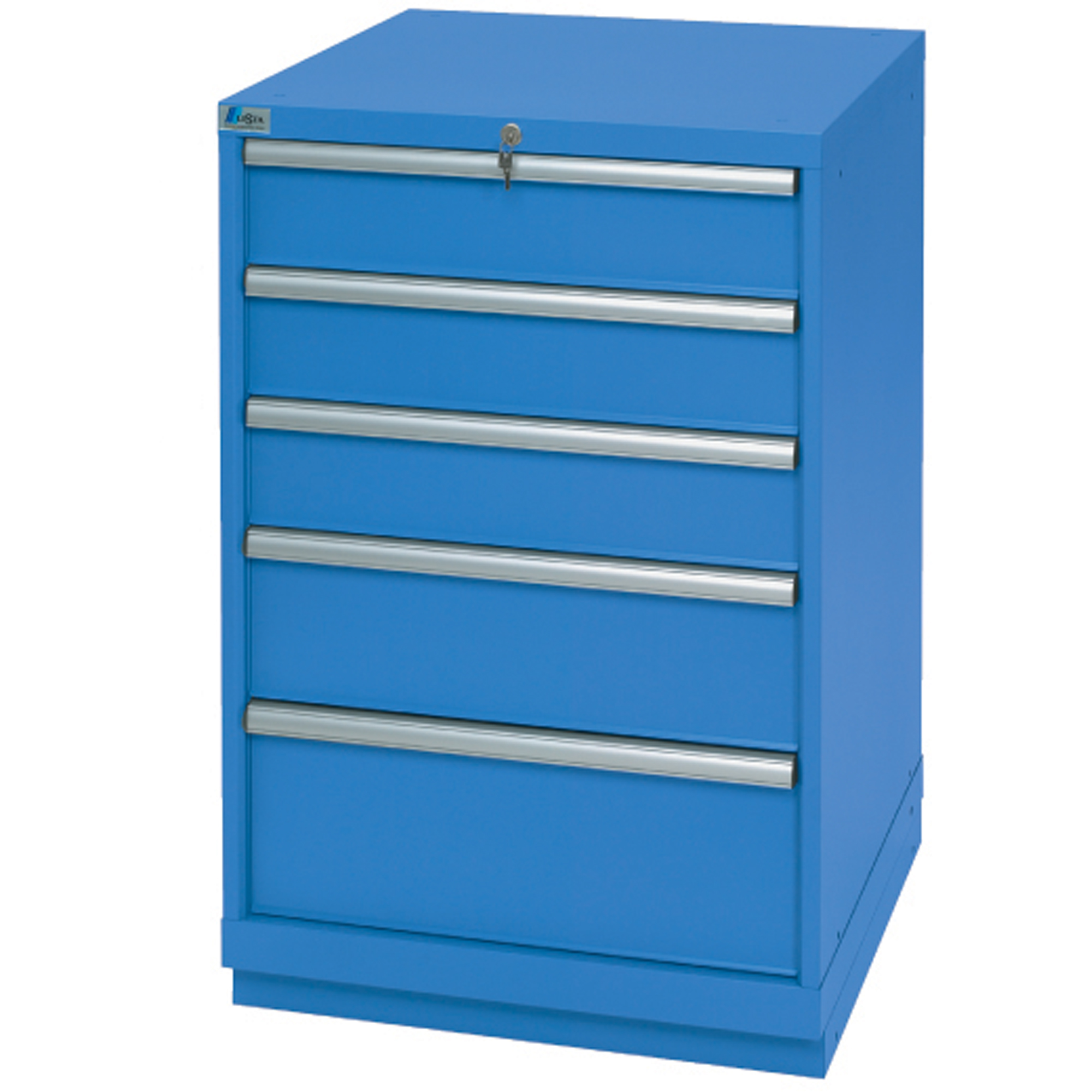 Armoires de rangement avec tiroirs, 5 tiroirs, 28-1/4" la x 28-1/2" p x 41-3/4" h, Bleu brillant