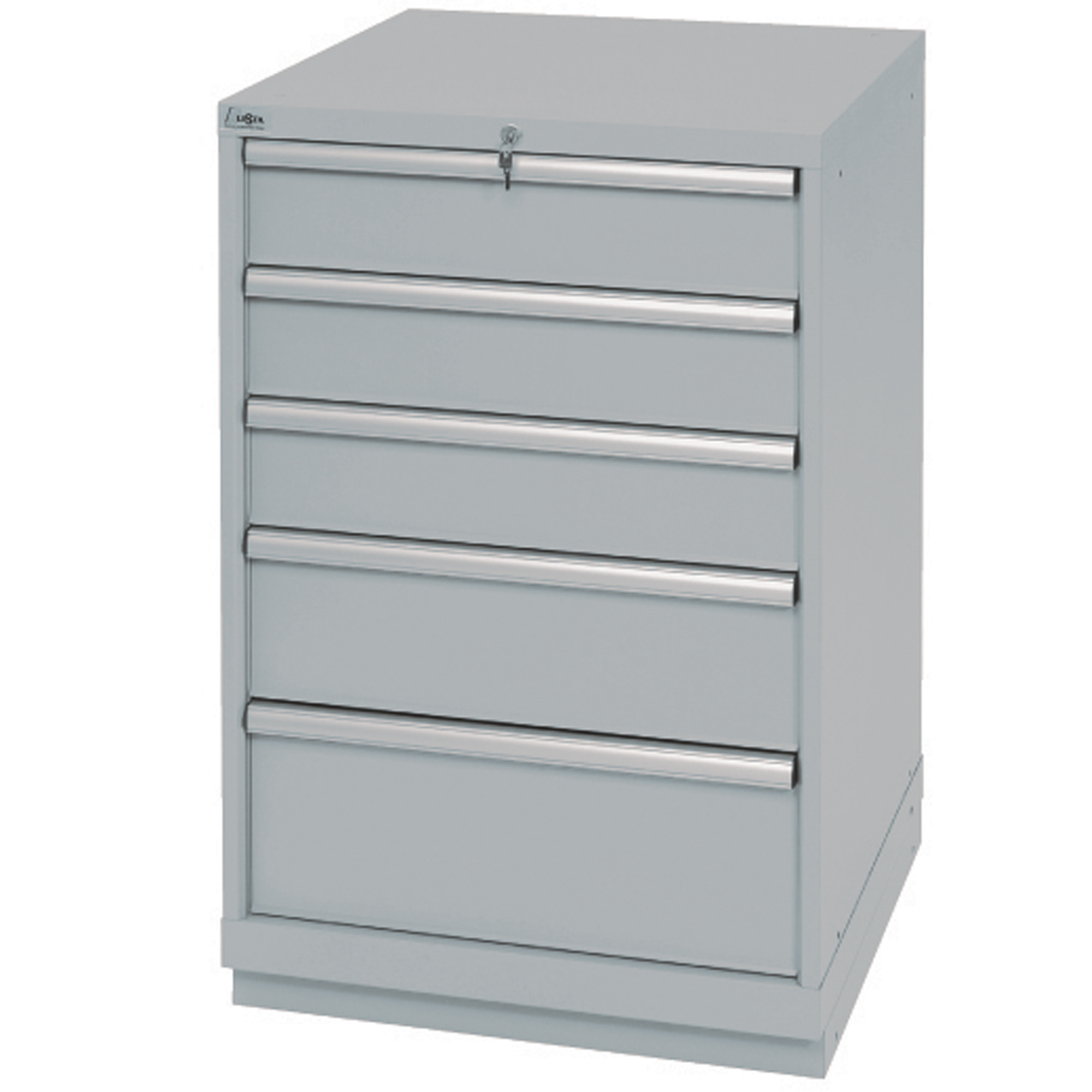 Armoires de rangement avec tiroirs, 5 tiroirs, 28-1/4" la x 28-1/2" p x 41-3/4" h, Gris