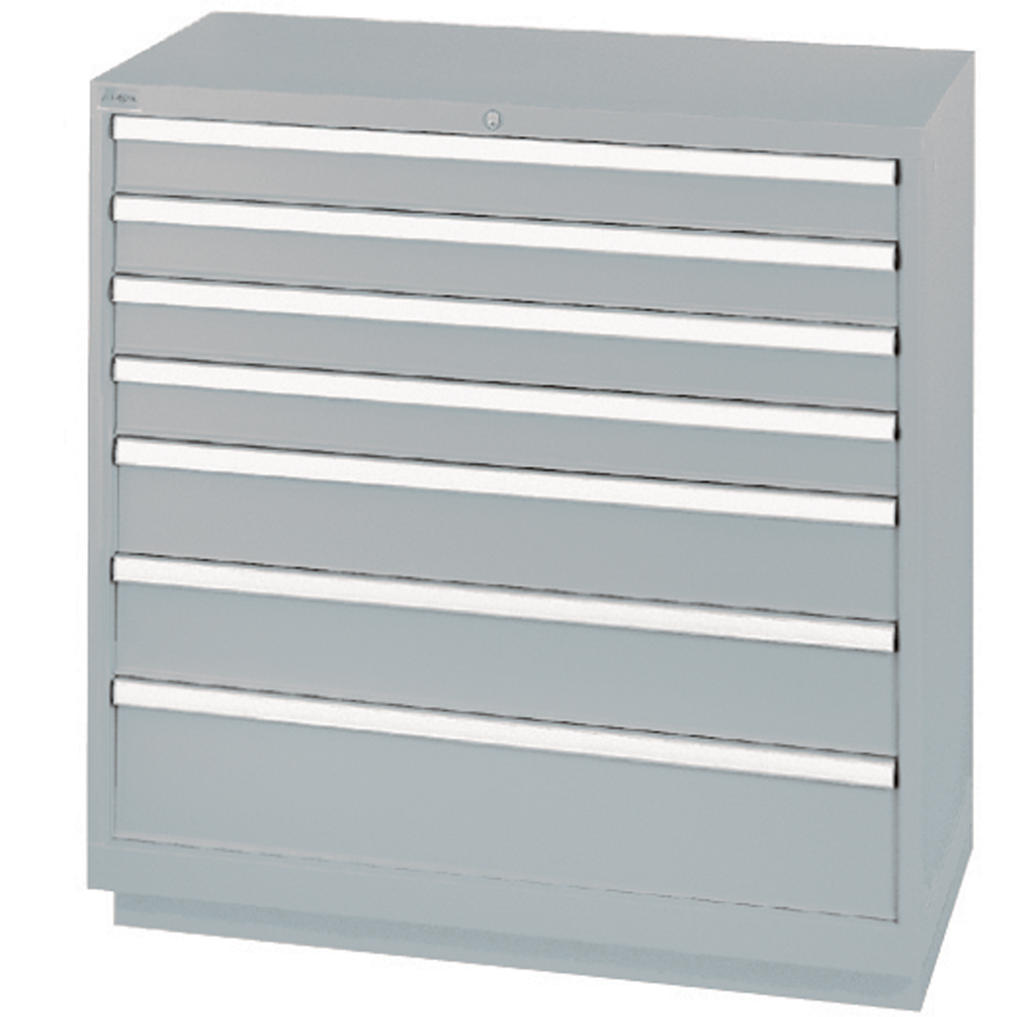 Armoires de rangement avec tiroirs, 7 tiroirs, 40-1/4" la x 22-1/2" p x 41-3/4" h, Gris