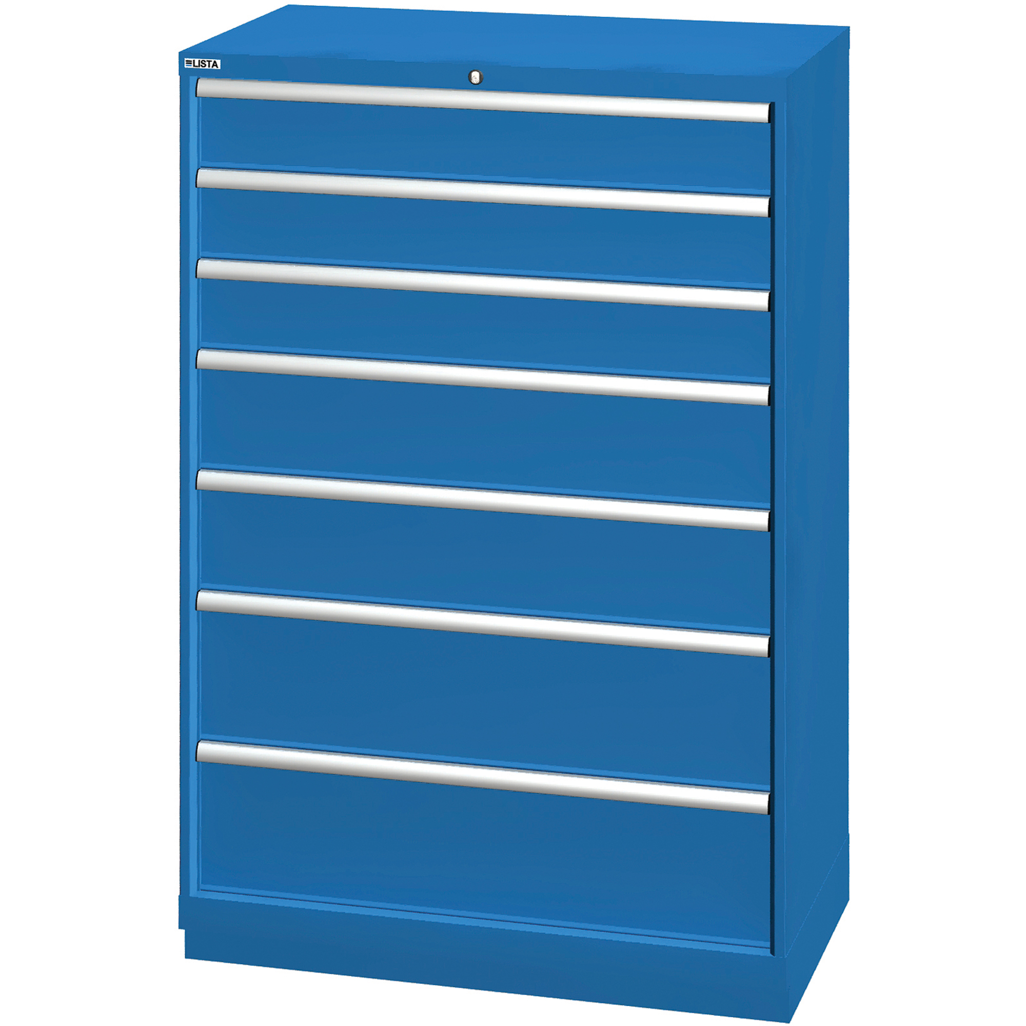 Armoires de rangement avec tiroirs, 7 tiroirs, 40-1/4" la x 22-1/2" p x 59-1/2" h, Bleu brillant