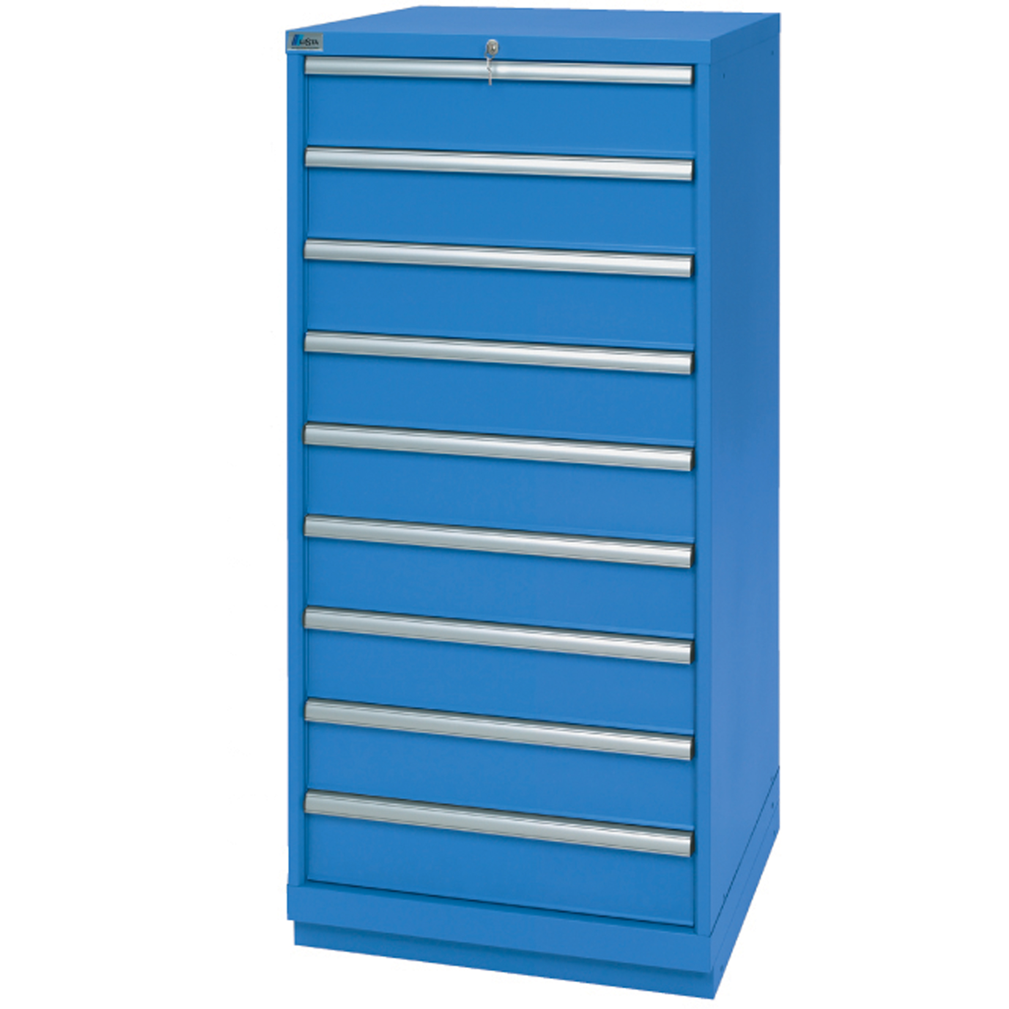 Armoires de rangement avec tiroirs, 9 tiroirs, 28-1/4" la x 28-1/2" p x 59-1/2" h, Bleu brillant