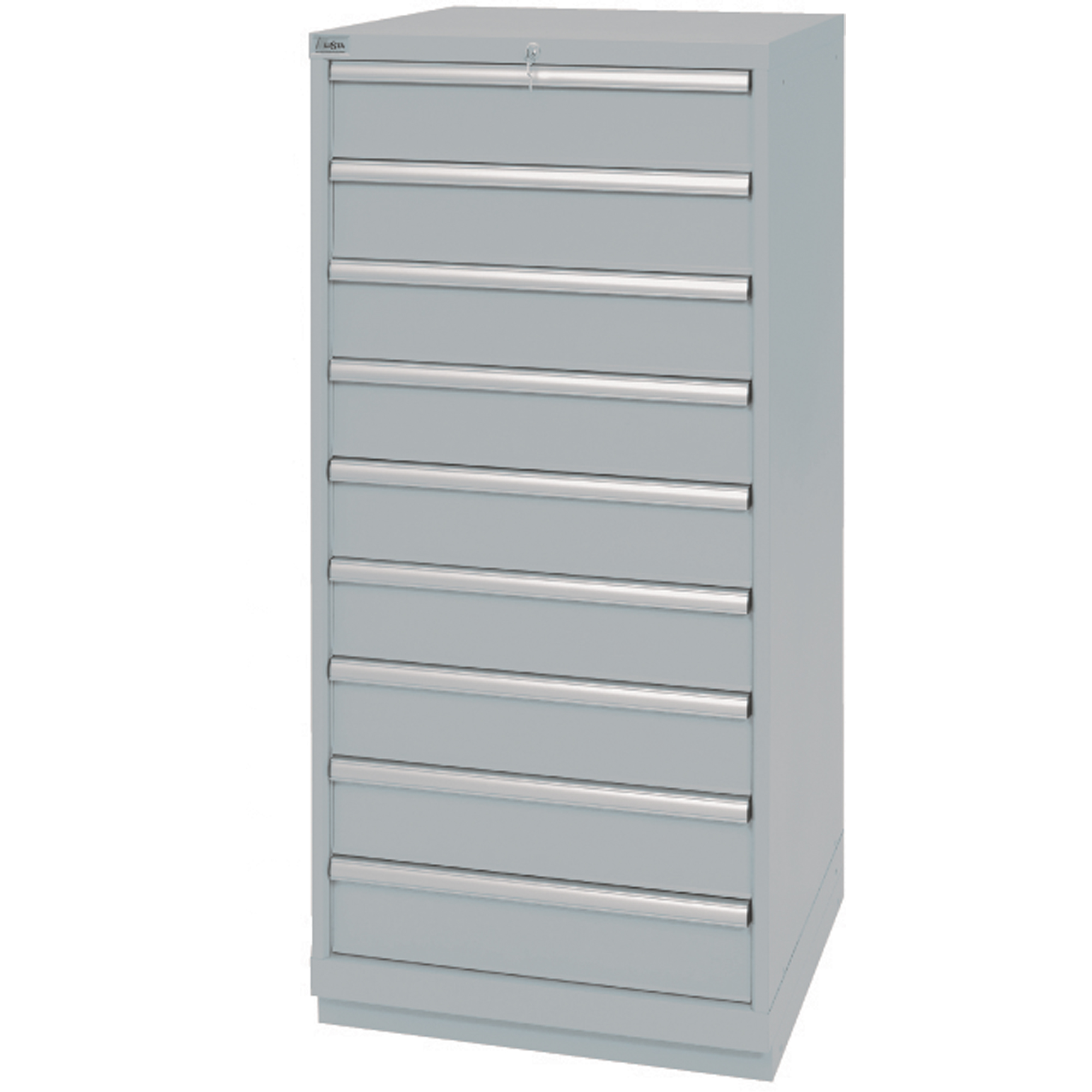 Armoires de rangement avec tiroirs, 9 tiroirs, 28-1/4" la x 28-1/2" p x 59-1/2" h, Gris