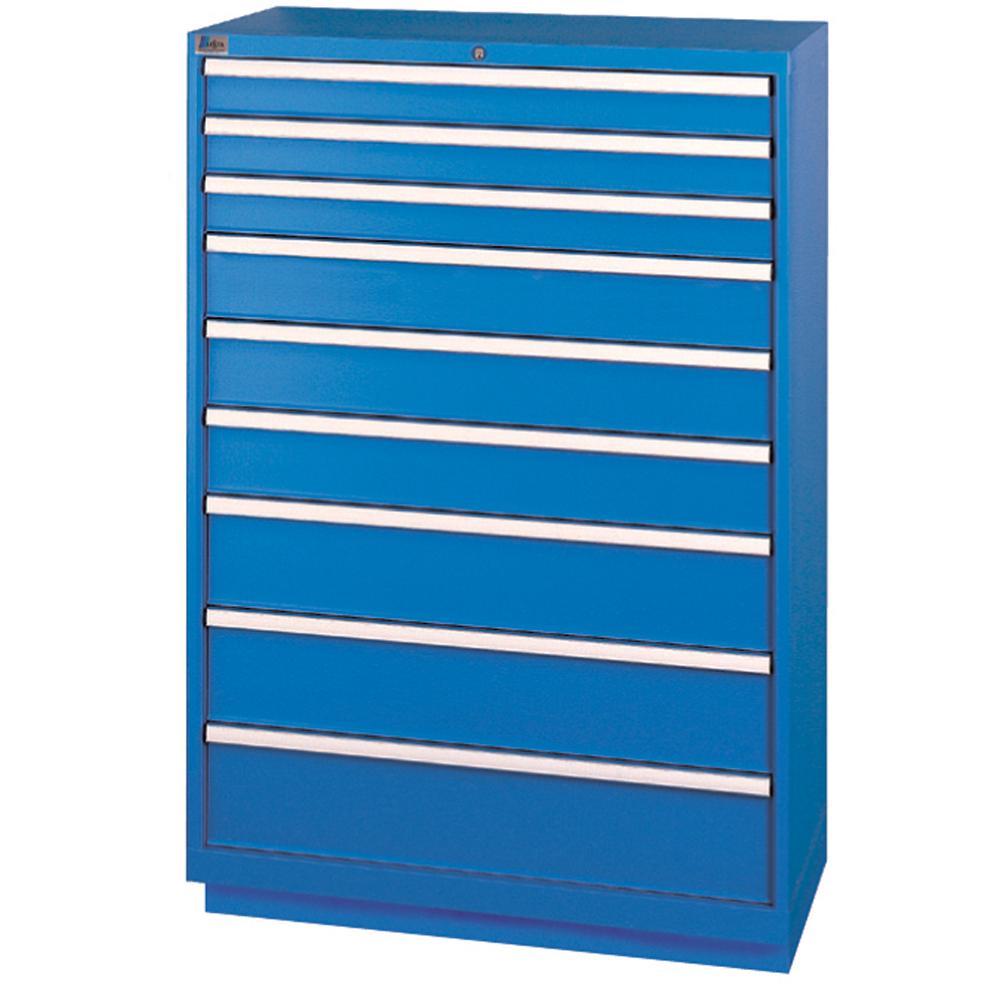 Armoires de rangement avec tiroirs, 9 tiroirs, 40-1/4" la x 22-1/2" p x 59-1/2" h, Bleu brillant
