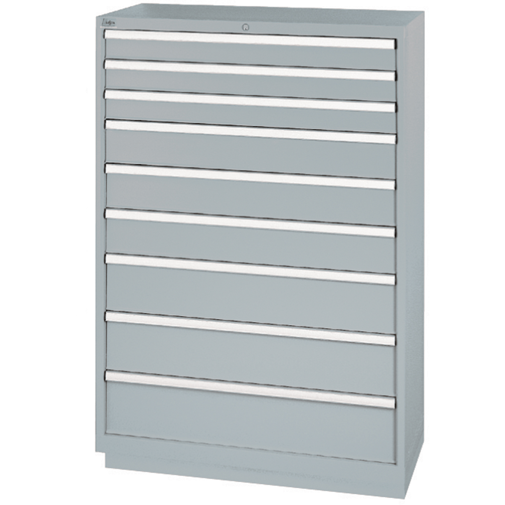 Armoires de rangement avec tiroirs, 9 tiroirs, 40-1/4" la x 22-1/2" p x 59-1/2" h, Gris
