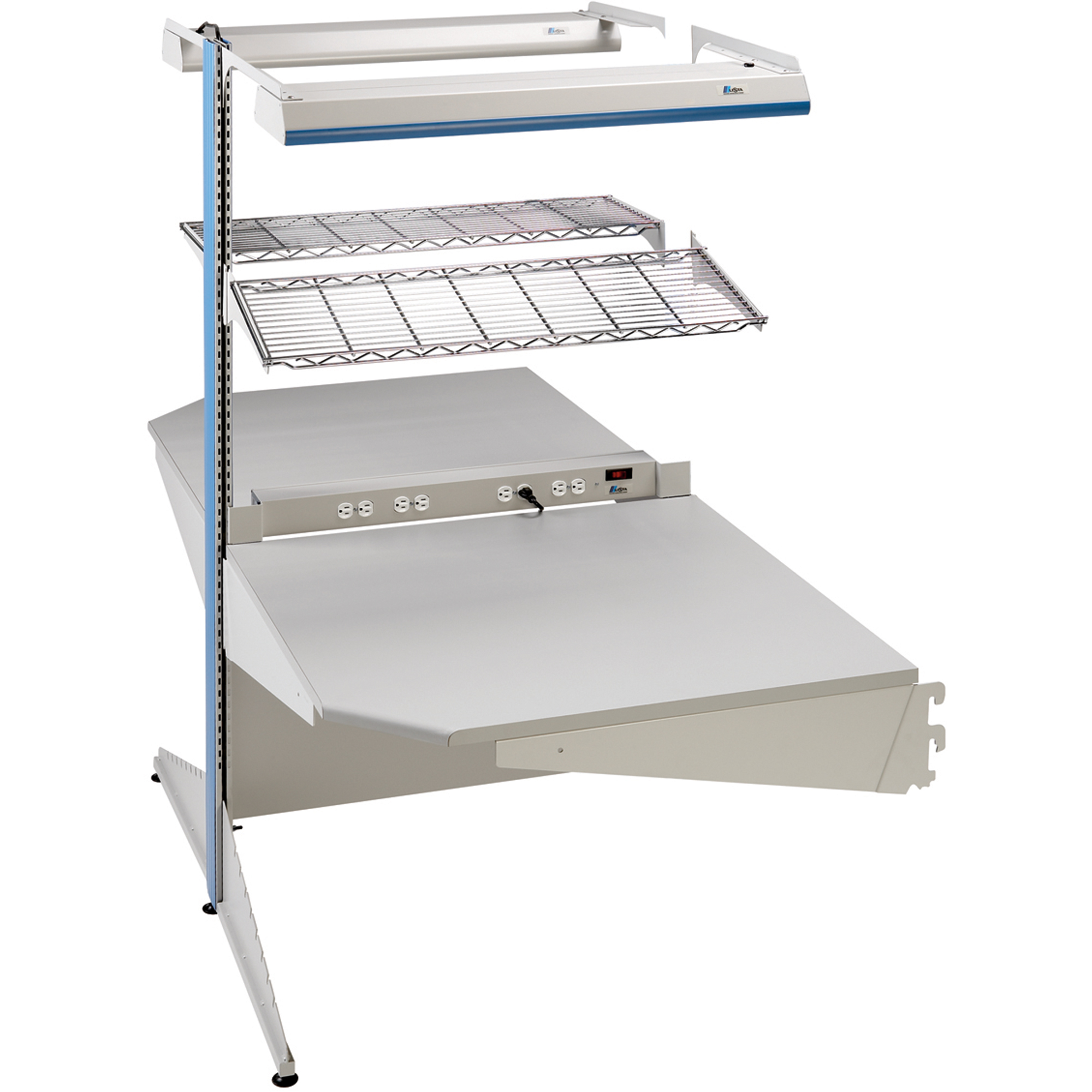 Postes de travail modulaires ergonomiques - Exemples de configurations - A-DC Ajouts de coin à deux côtés, 36" la x 56" p x 84" h, Ajout de coin à deux côtés