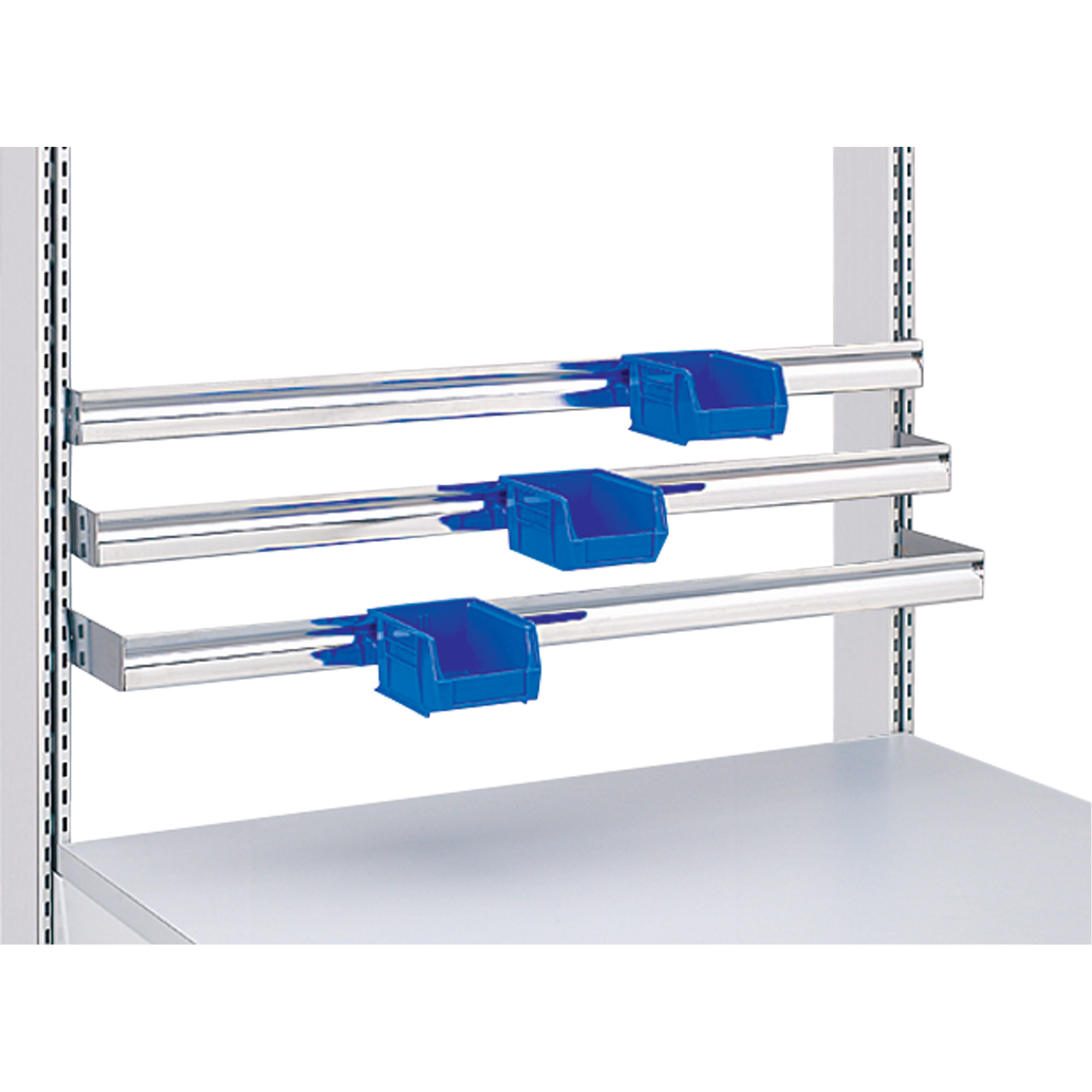 Postes de travail modulaires ergonomiques - Rails pour bacs à pièces de service léger