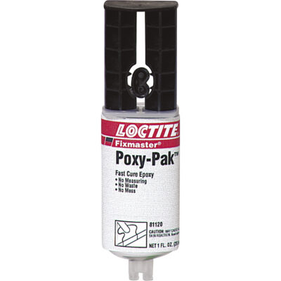 Adhésif à séchage rapide POXY PAKMC de FixmasterMD, 92 g, Seringue, Deux composants, Translucide