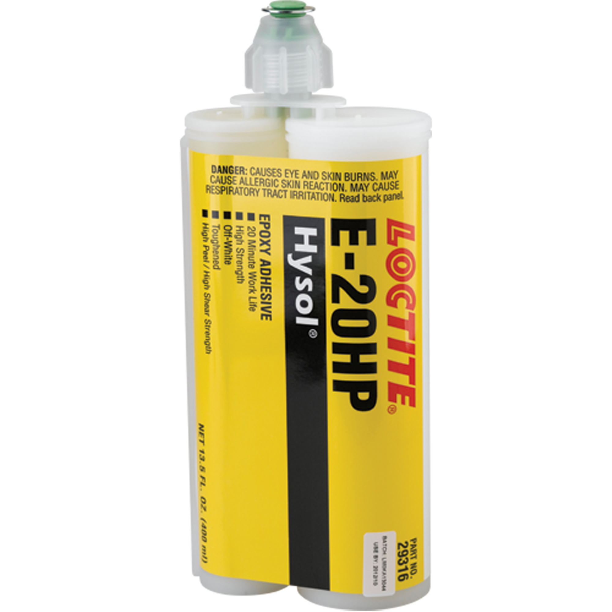 Adhésif époxyde EA E-20HPMC, Deux composants, Cartouche double, 400 ml, Blanc cassé