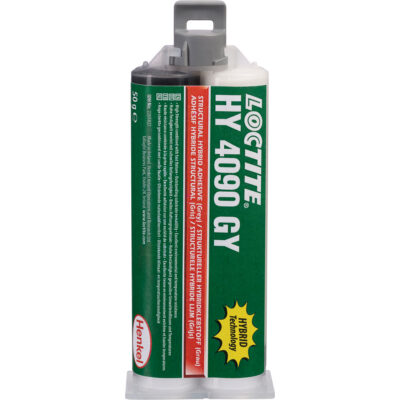 Adhésif hybride pour réparations structurales HY 4090 GYMC, Deux composants, Cartouche double, 50 g, Gris