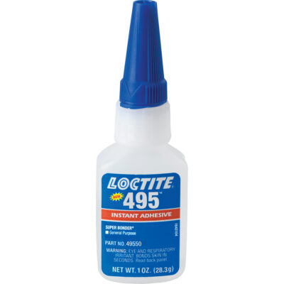 Adhésif instantané Super BonderMD 495MC, Transparent, Bouteille, 28,3 g