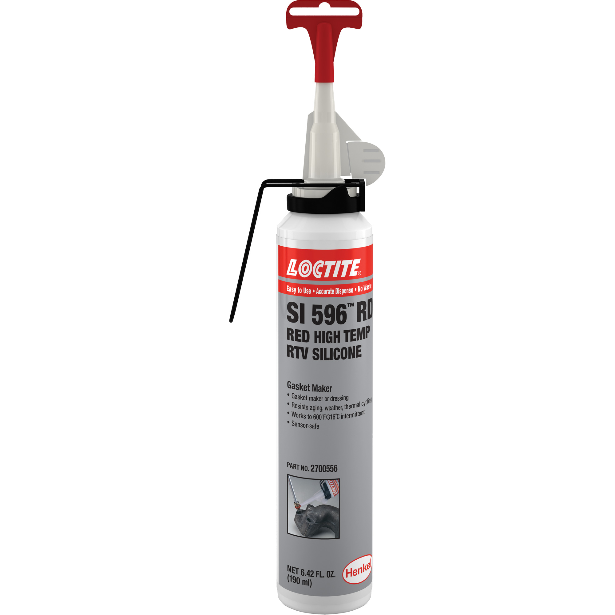 Adhésif mastic d'étanchéité à base de silicone résistant aux variations de température élevée SuperflexMC, Canette aérosol, Rouge