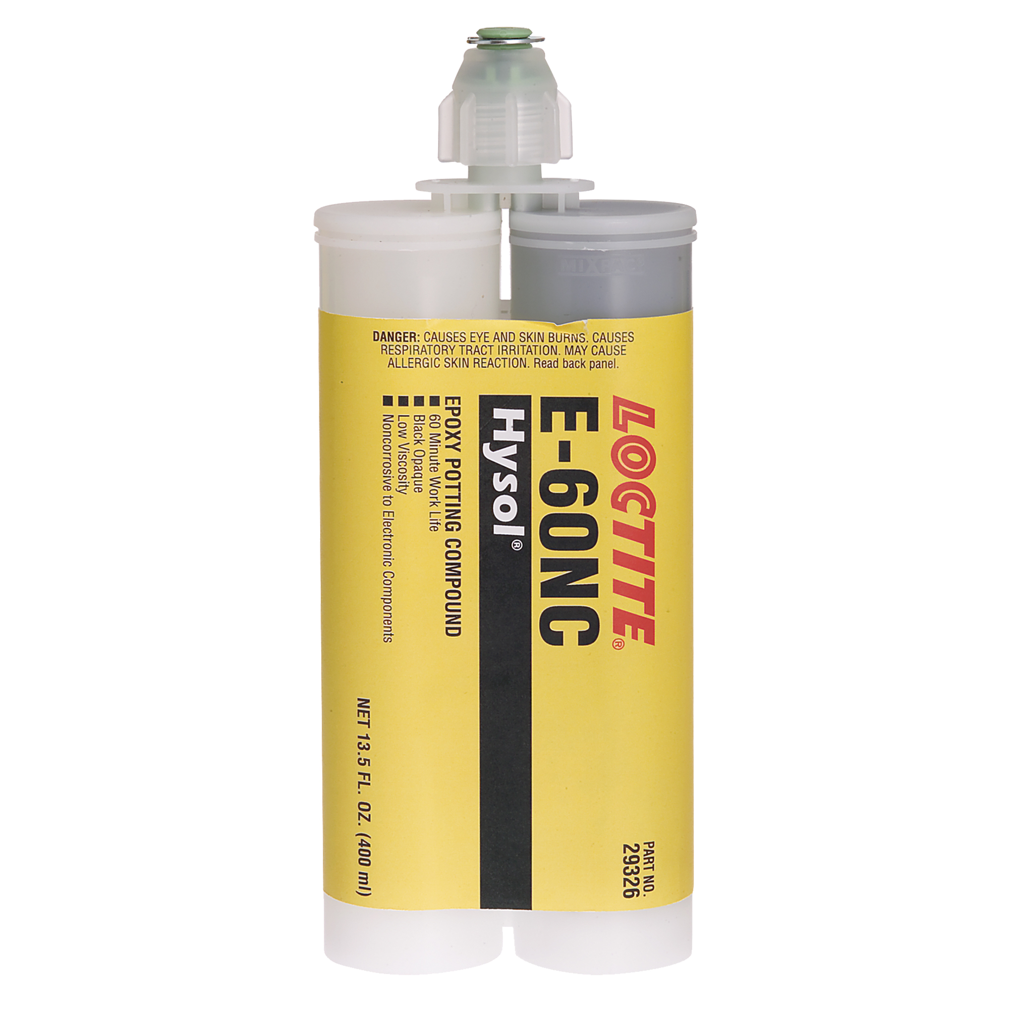 Adhésifs structuraux non corrosifs pour les composants électriques E-60NCMC, 400 ml, Cartouche double, Deux composants, Noir