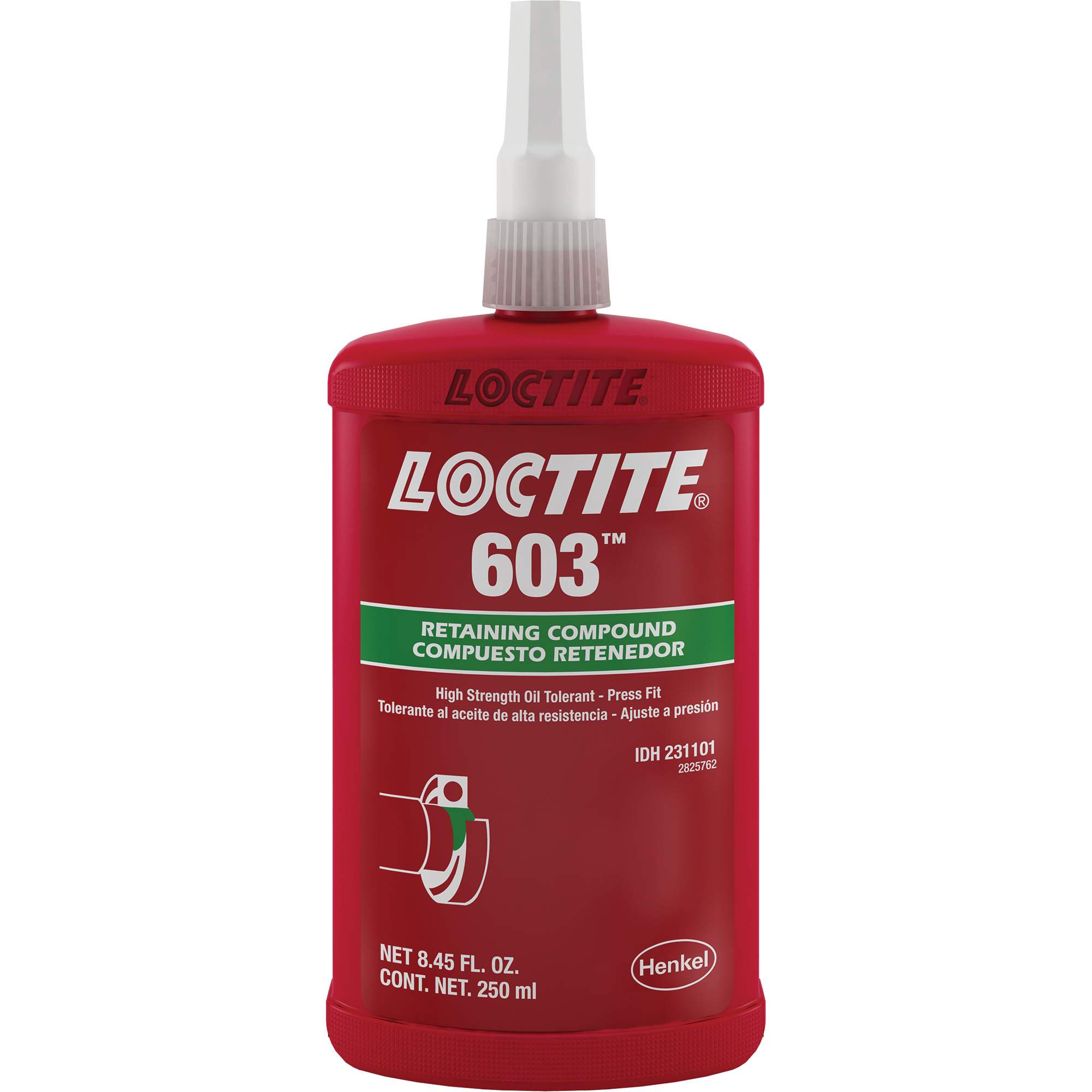 Composé de retenue LoctiteMD 603, 250 ml, Bouteille, Vert