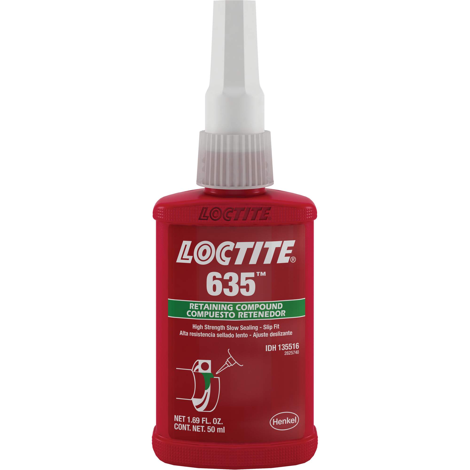 Composé de retenue LoctiteMD 635, 50 ml, Bouteille, Vert