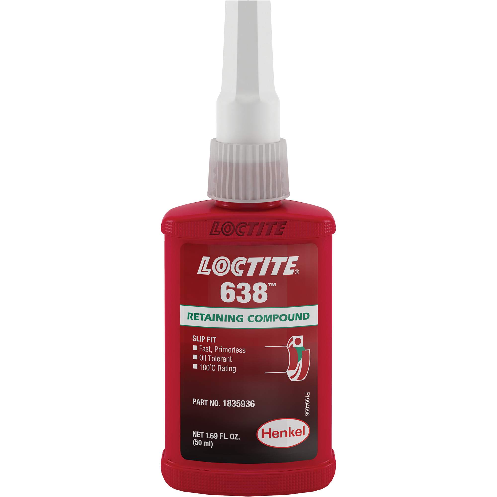 Composé de retenue LoctiteMD 638, 50 ml, Bouteille, Vert