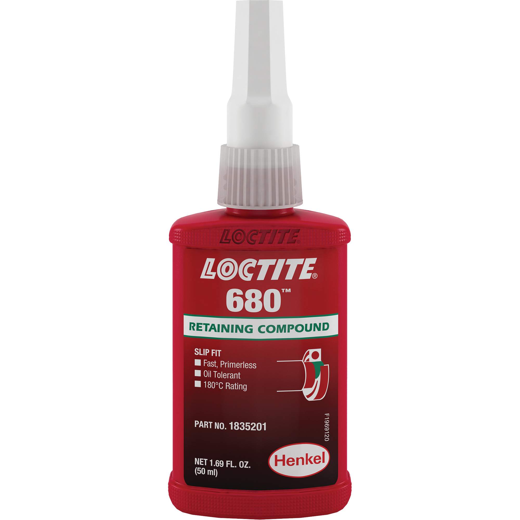 Composé de retenue LoctiteMD 680, 50 ml, Bouteille, Vert