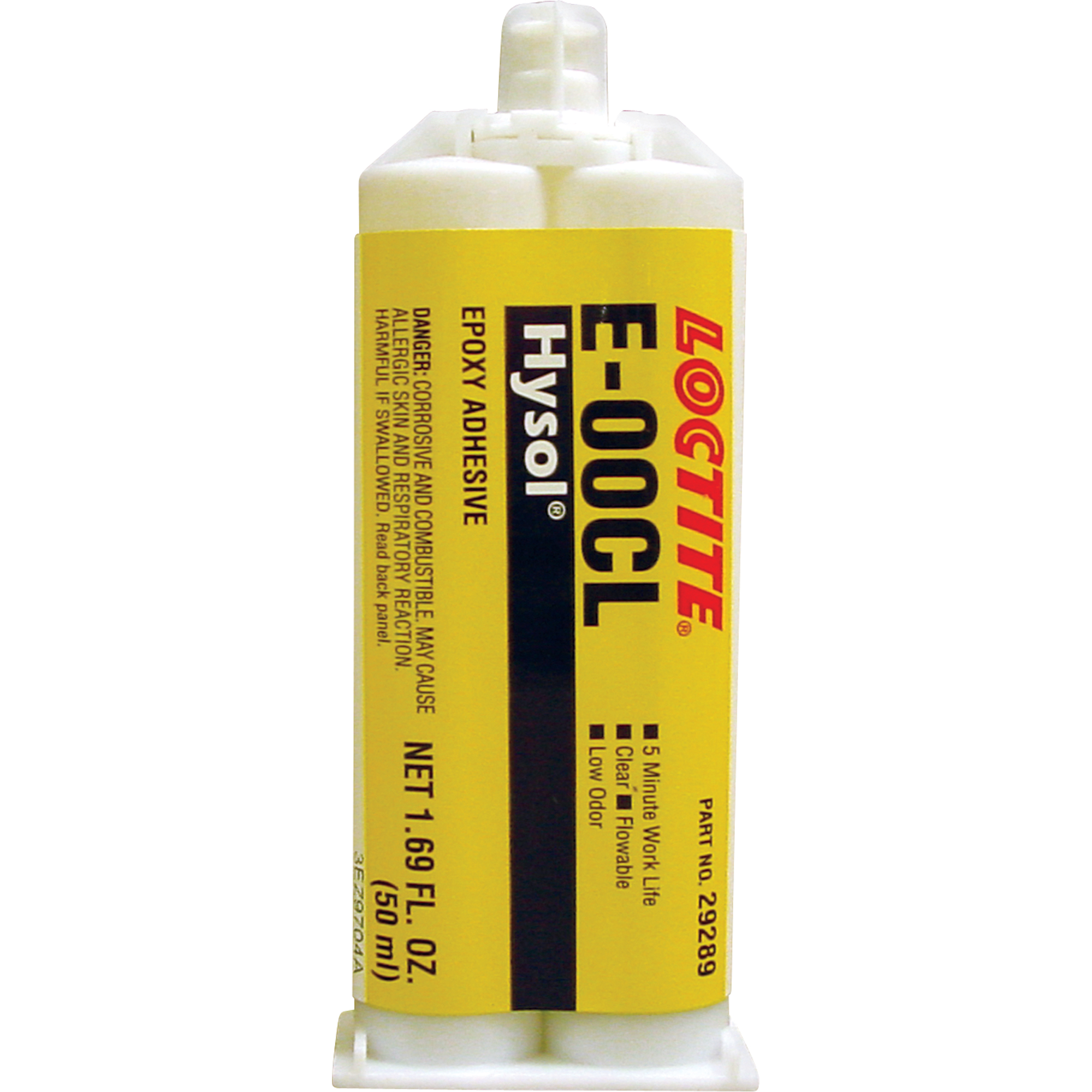 Époxyde HysolMC E-00CL, Deux composants, Cartouche double, 97 g, Transparent