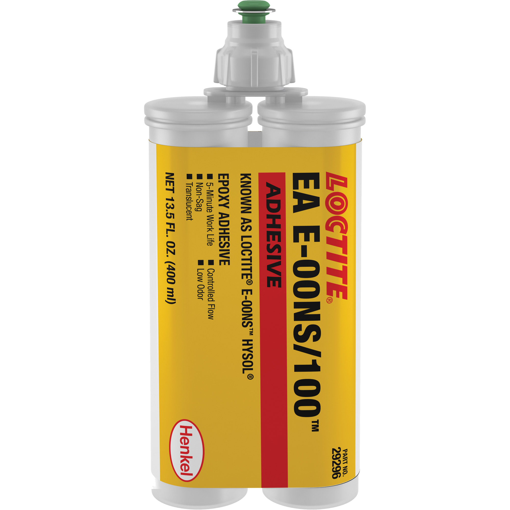 Époxyde Hysol E-00NS, 400 ml, Cartouche double, Deux composants, Translucide