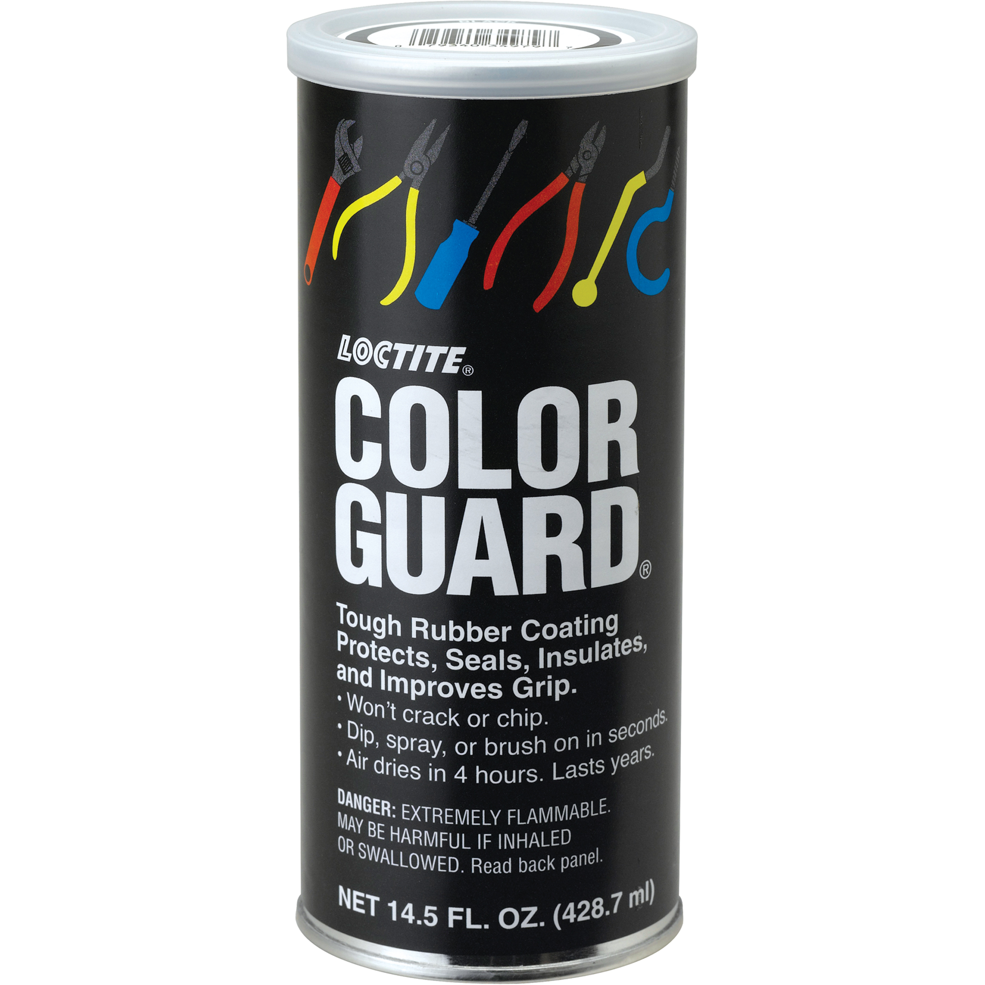 Revêtement de caoutchouc robuste Color GuardMC, Noir, 14,5 oz liq., Canette