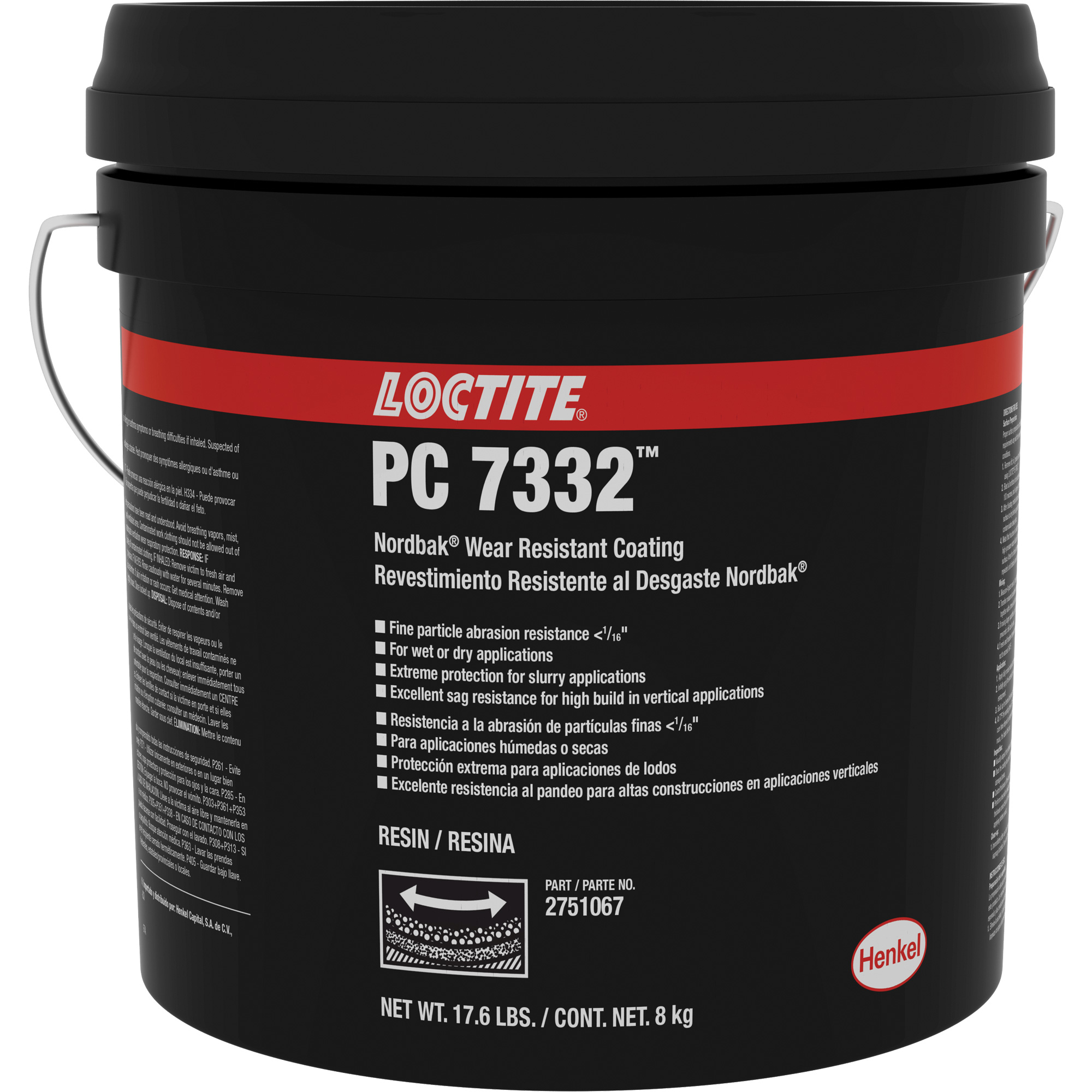 Revêtement de protection contre l’usure 7332 NordbakMD, Gris, 10 kg, Seau