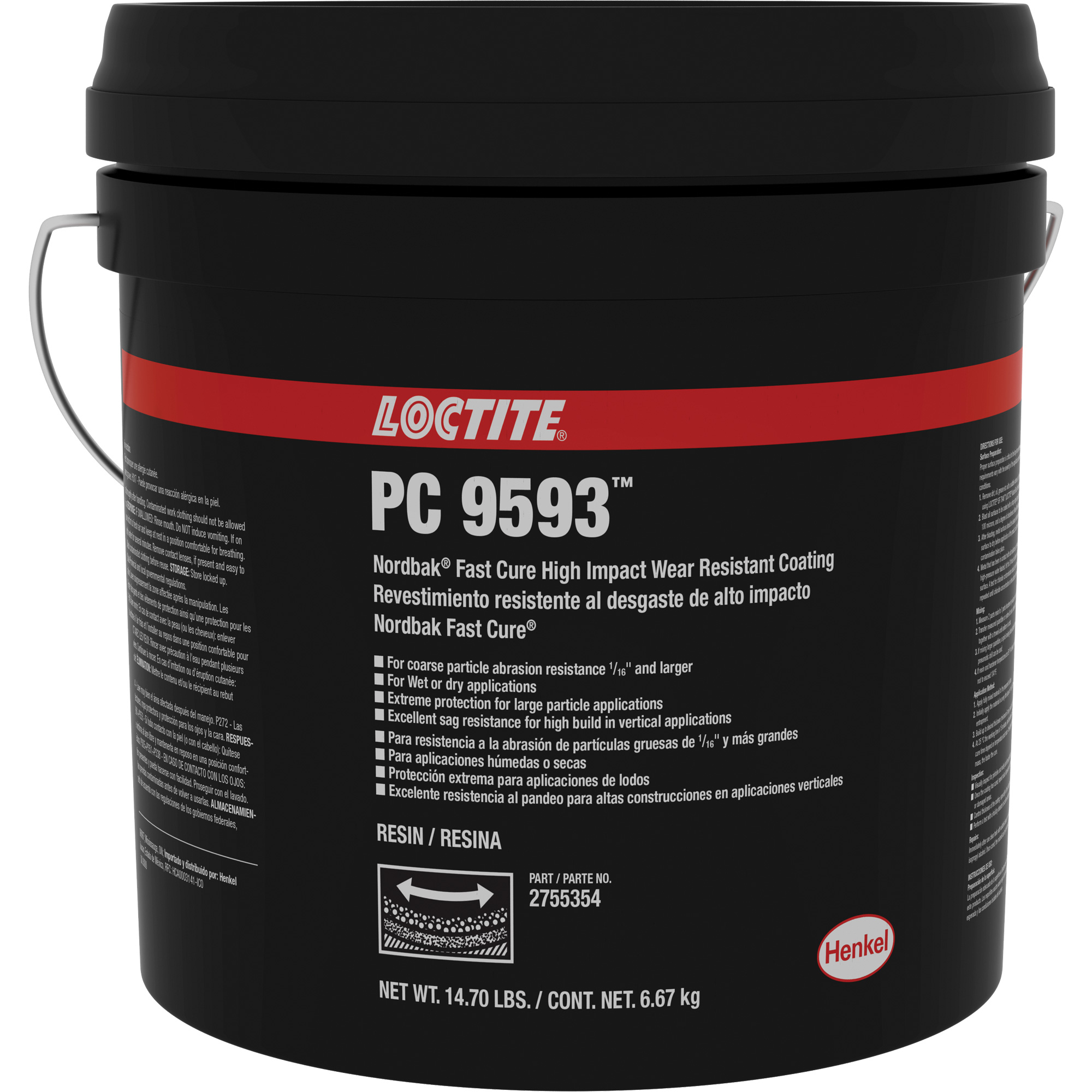 Revêtement de protection contre l’usure 9593 NordbakMD, Bleu, 10 kg, Seau