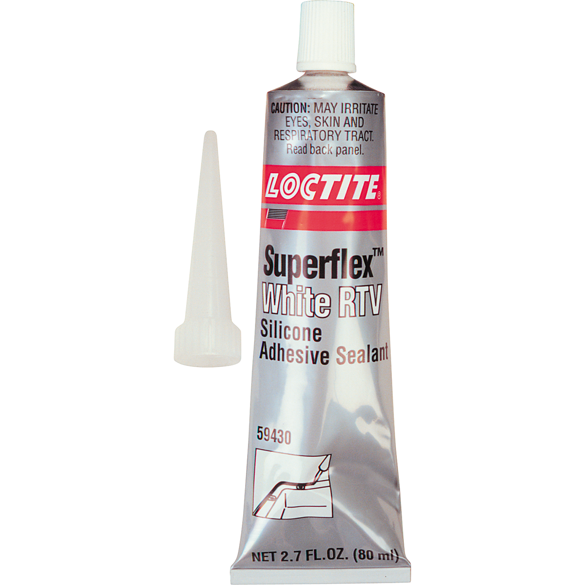Scellant adhésif à la silicone SuperflexMC RTV, Tube, Blanc