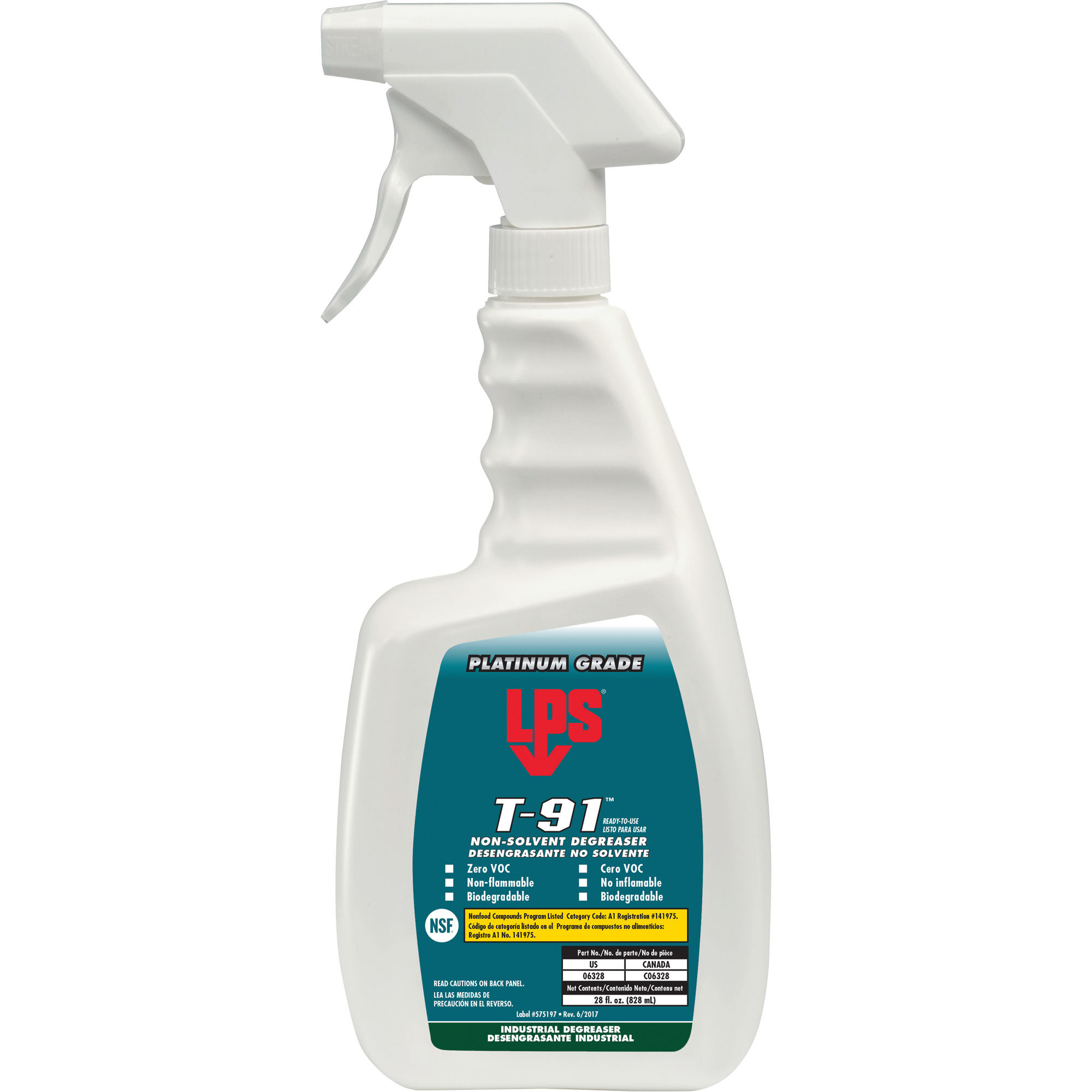 Dégraissant sans solvant T-91, Bouteille à gâchette