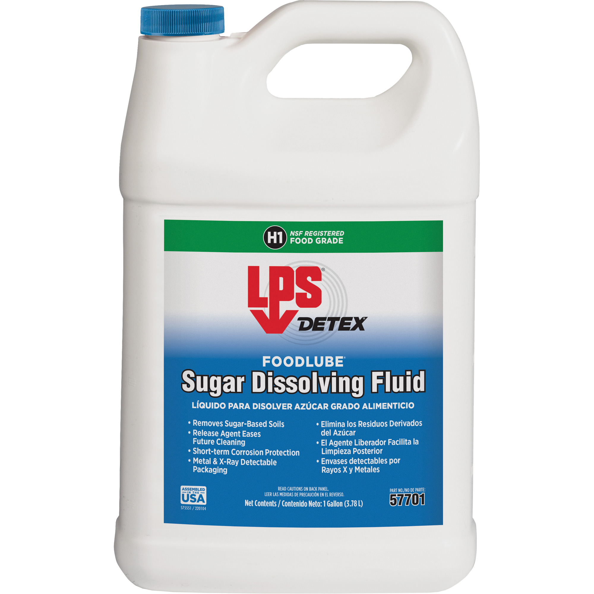 Fluide de dissolution du sucre DetexMD FoodLubeMD, Bouteille
