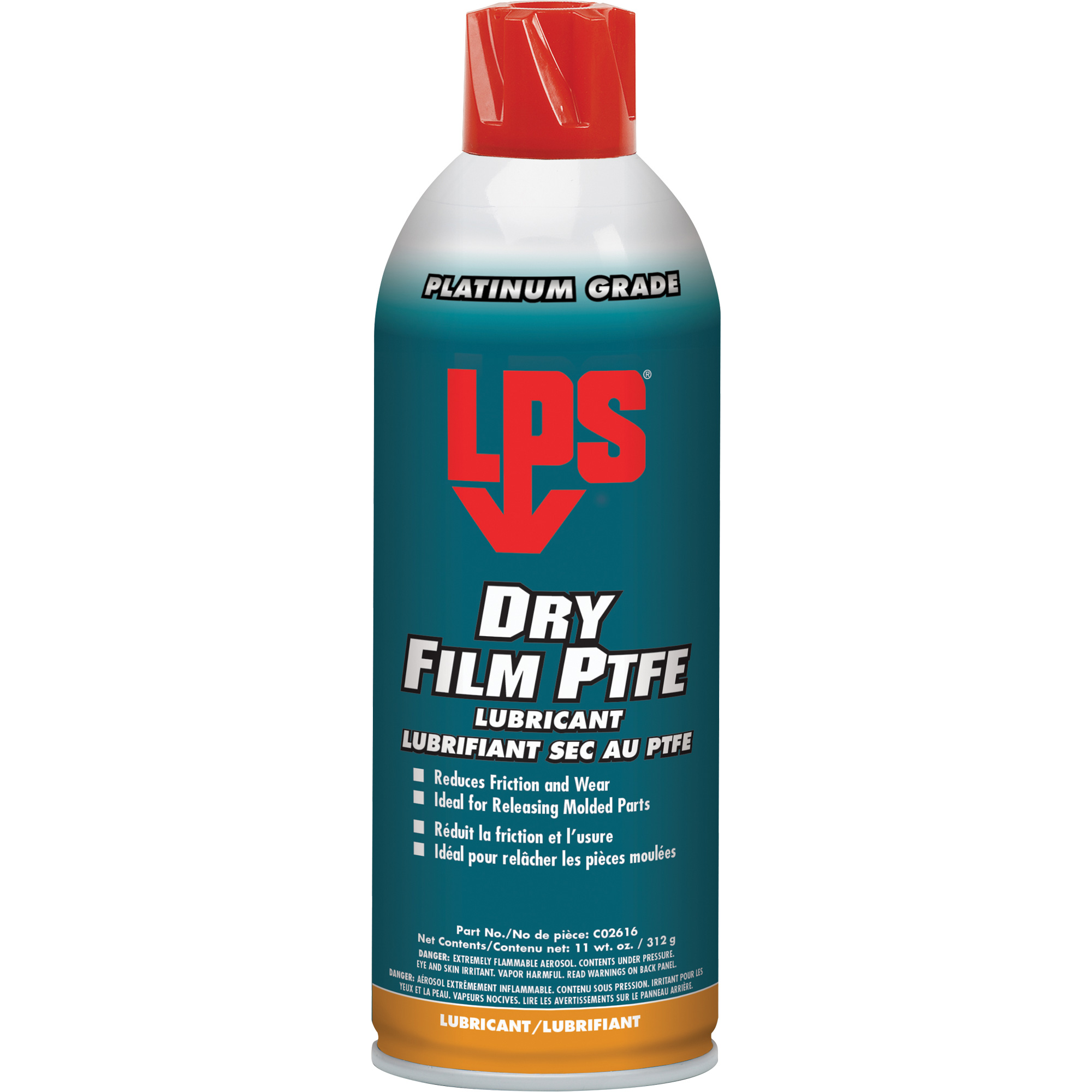 Lubrifiant sec au PTFE, Canette aérosol, 16 oz