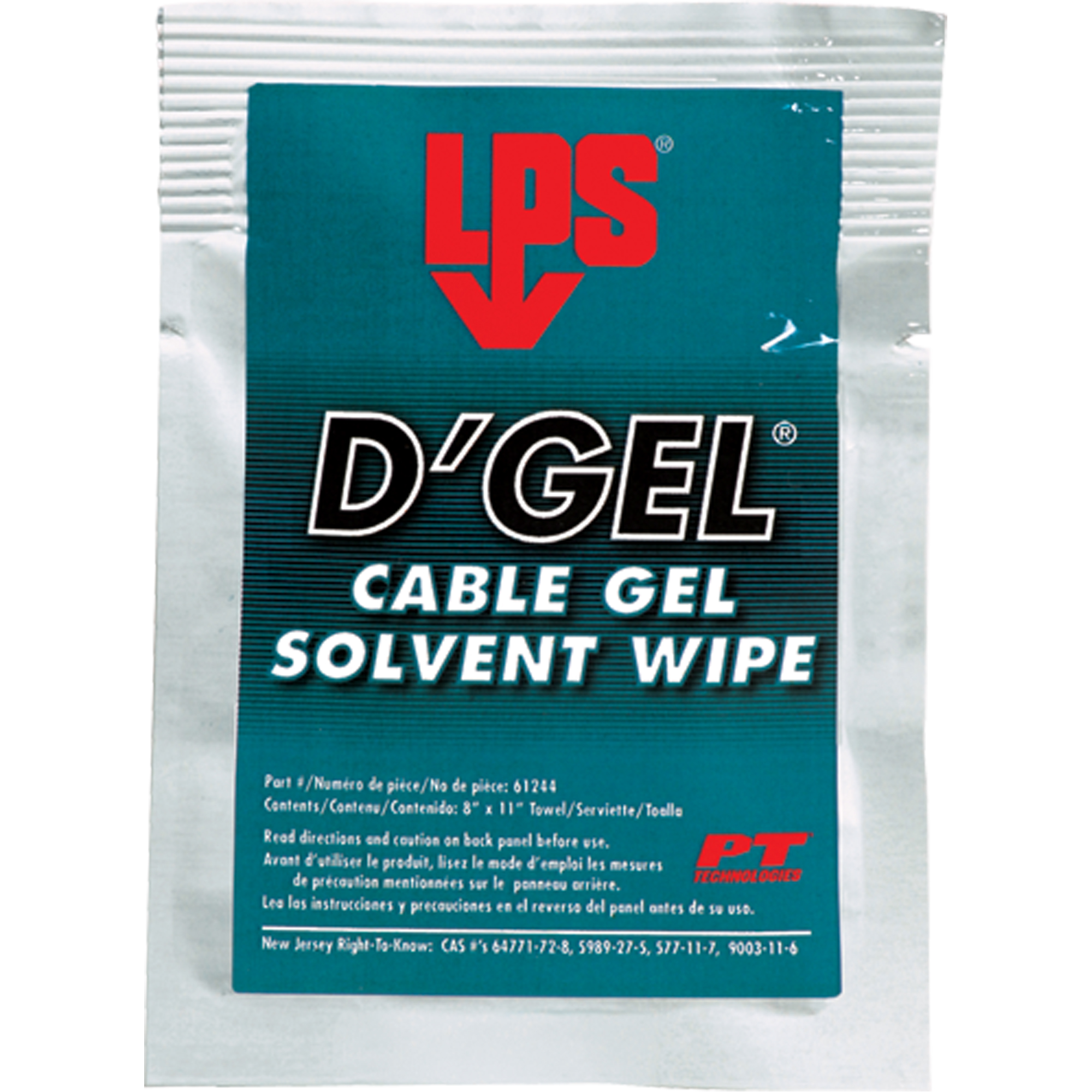 Solvant de gel D'GelMD pour câbles, Sachets