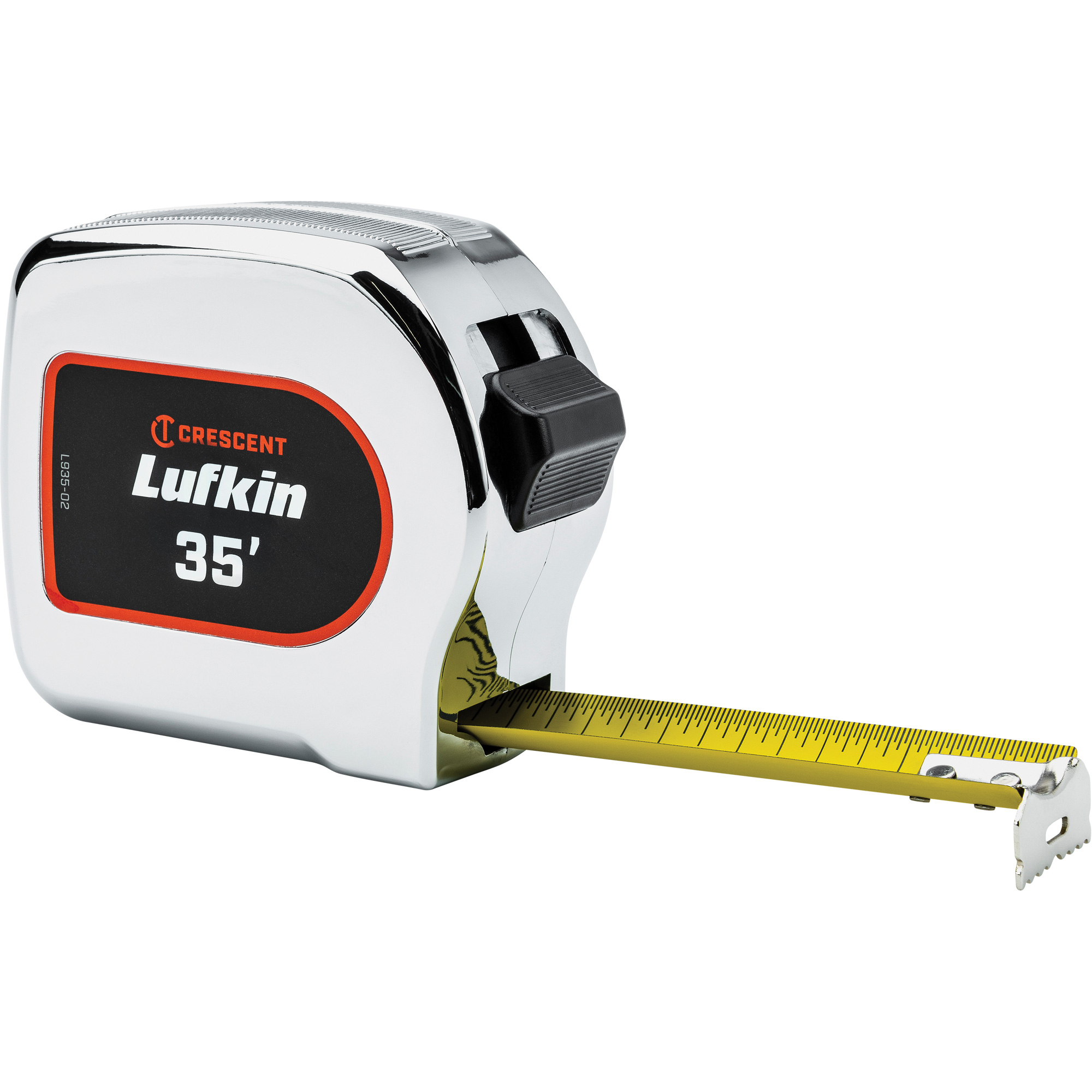 Ruban à mesurer Legacy à boîtier chromé jaune, 1-1/8" x 35', Marques de goujon Impérial