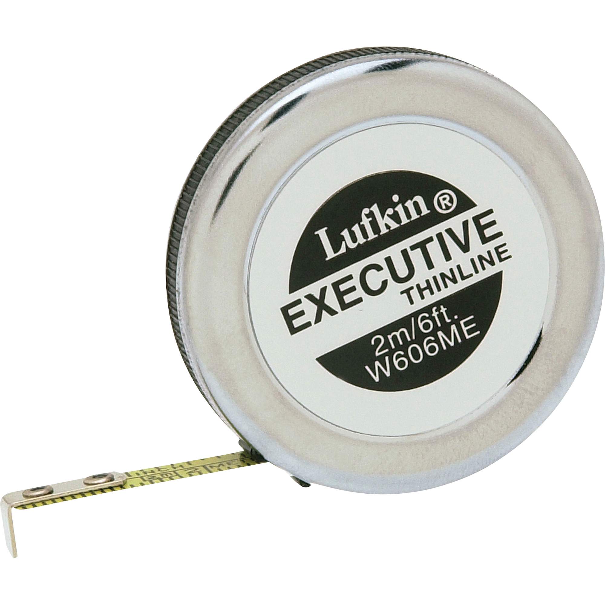 Ruban à mesurer SAE/métrique mince de poche à gaine jaune ExecutiveMD, 1/4" x 6'