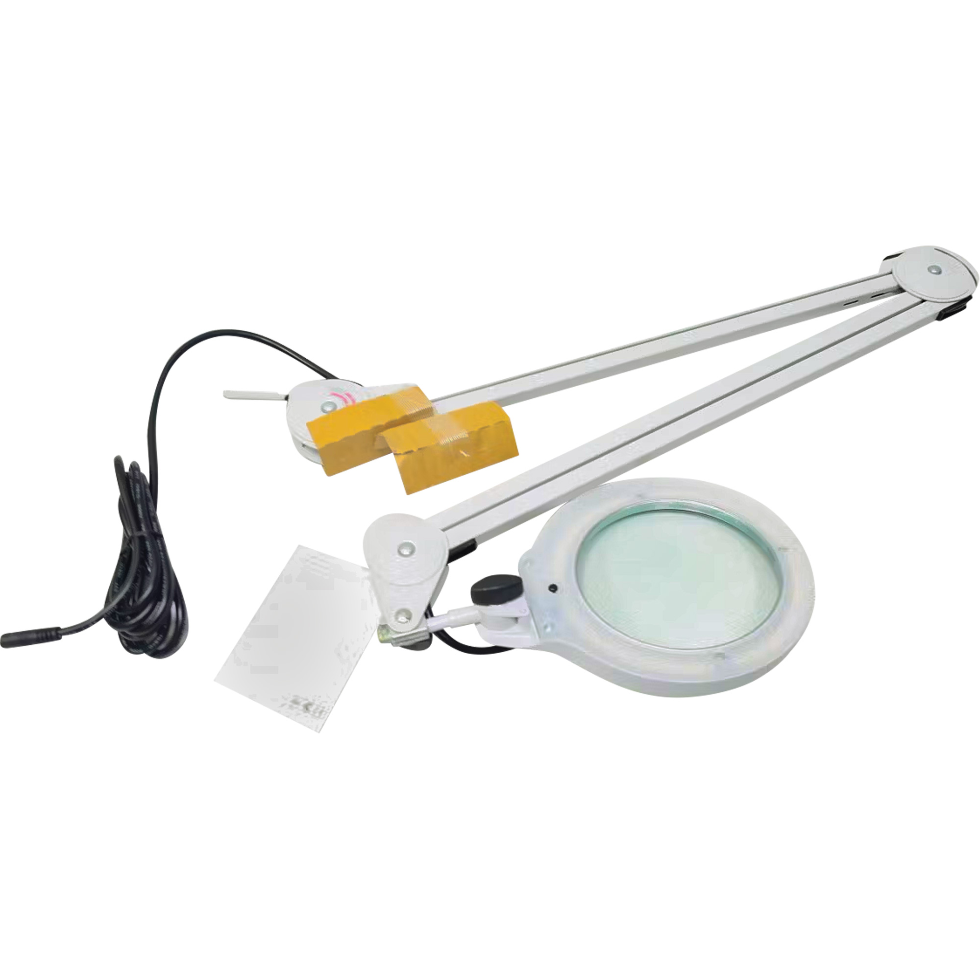 Lampe grossissante, Dioptrie 3, Ampoule DEL, Bras de 45", Pinces serre-joints, Gris