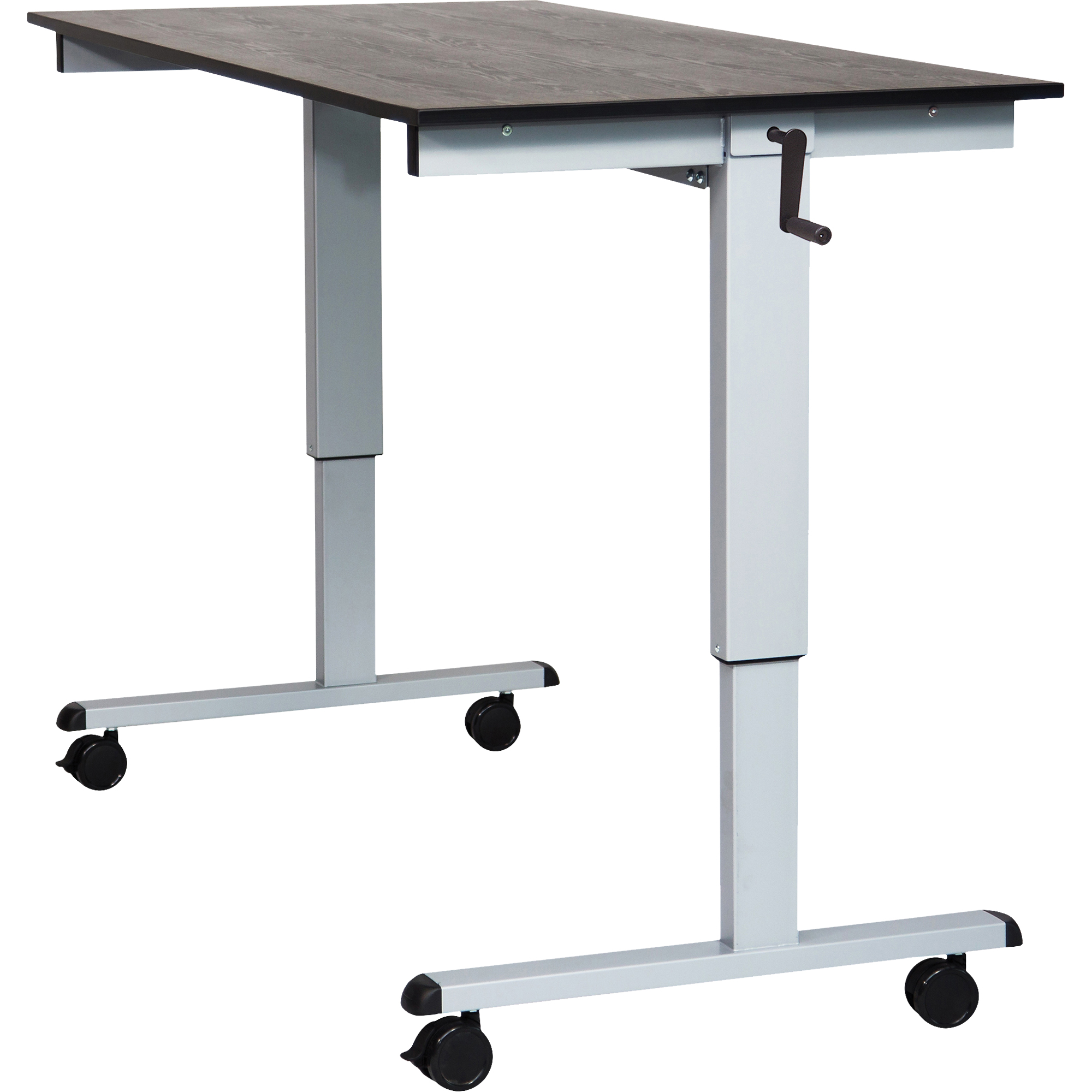 Bureau ajustable pour travail assis et debout, , 48-1/2" h x 59" la x 29-1/2" p, Noir