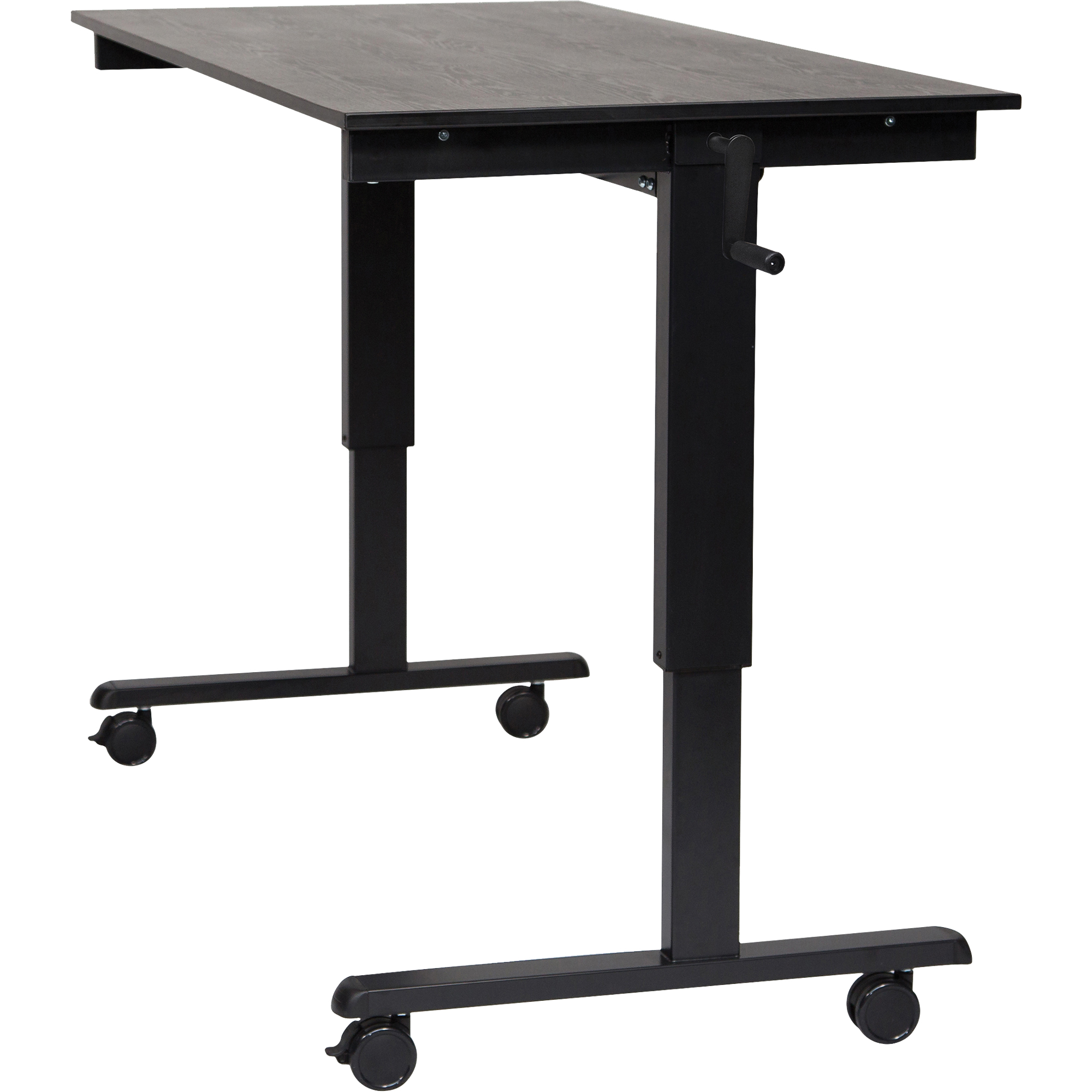 Bureau ajustable pour travail assis et debout, , 48-1/2" h x 59" la x 29-1/2" p, Noir