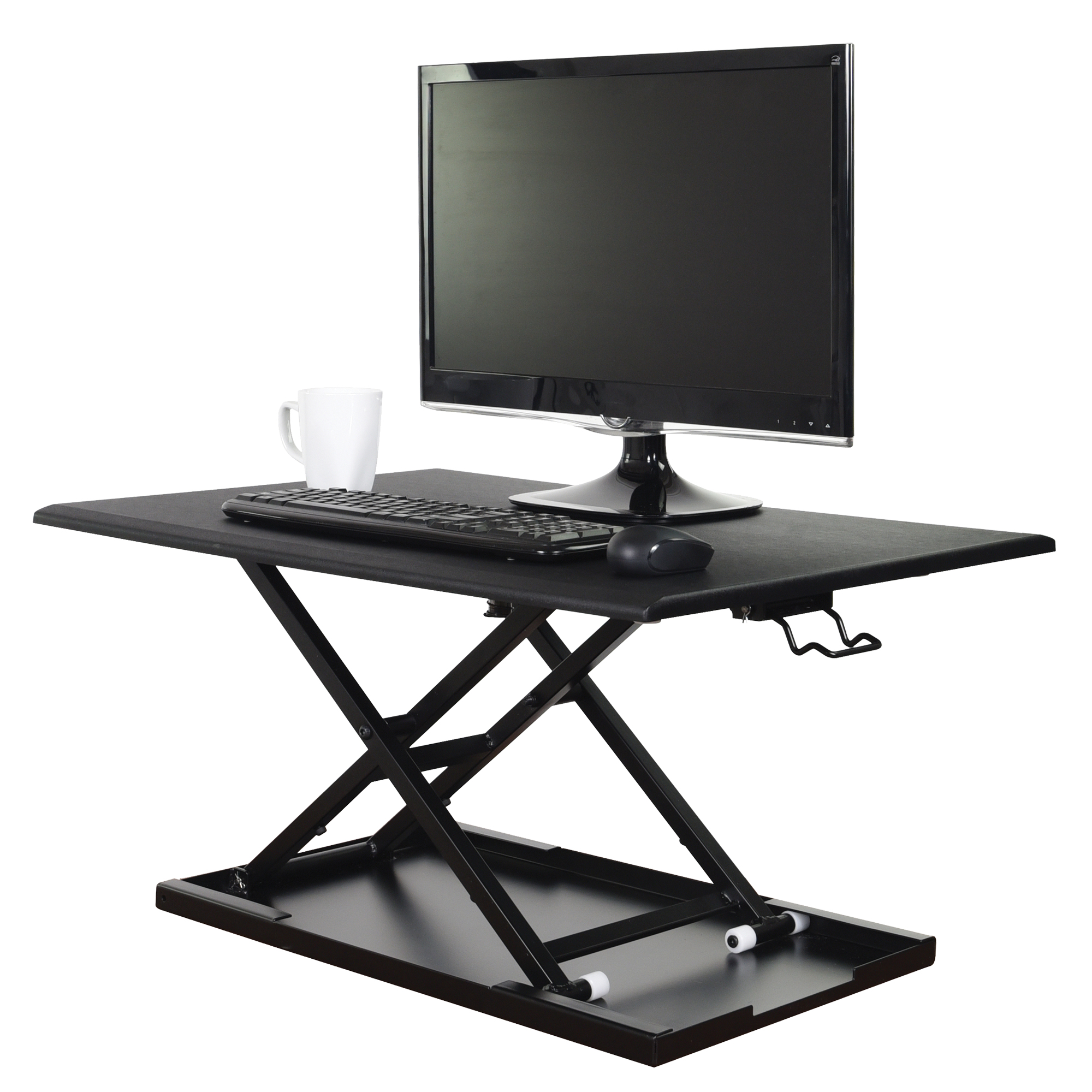 Bureau ajustable pour travail assis et debout, Modèle de bureau, 15-3/4" h x 31-1/2" la x 22-1/2" p, Noir