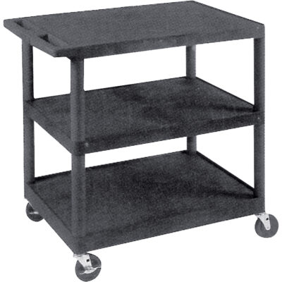 Chariot utilitaire, 3 tiers, 18" x 34" x 24", Capacité 400 lb