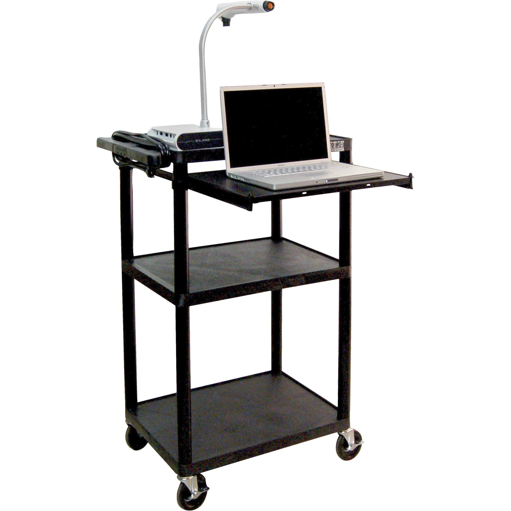 Chariot utilitaire électrique, 3 tiers, 24" x 42" x 18", Capacité 300 lb – Image 2