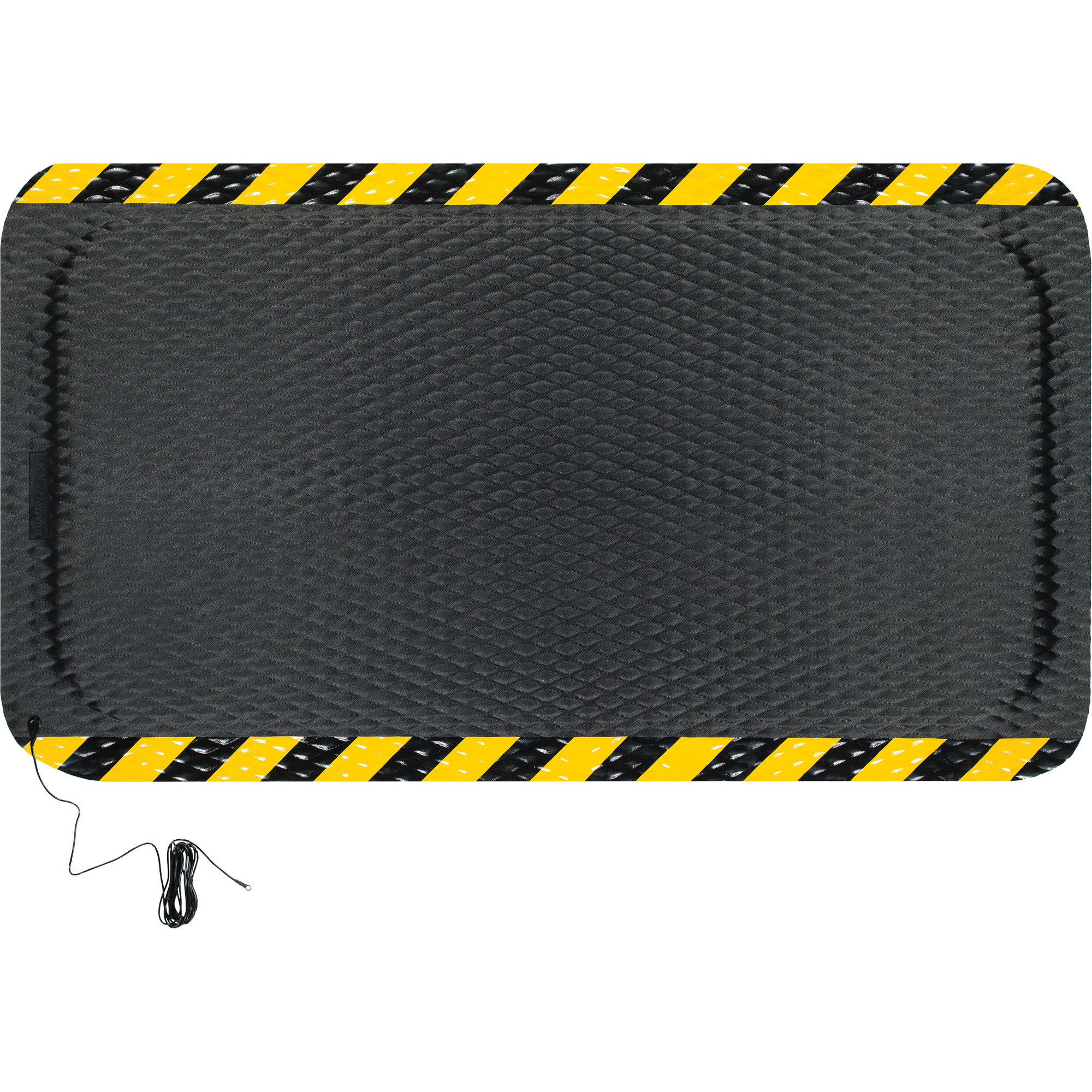 Ensemble de tapis conductible Hog Heaven, 3' la x 5' lo, 7/8" Épaisseur, Noir/Jaune, Nitrile