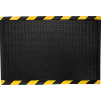 Tapis anti-fatigue DuraComfort, À bulles, 2' x 3' x 1/2", Noir/Jaune, Nitrile