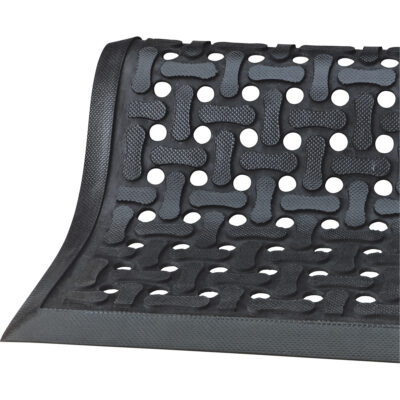 Tapis Comfort FlowMC, À fentes, 2-83/100' x 9-1/12' x 3/8", Noir, Nitrile