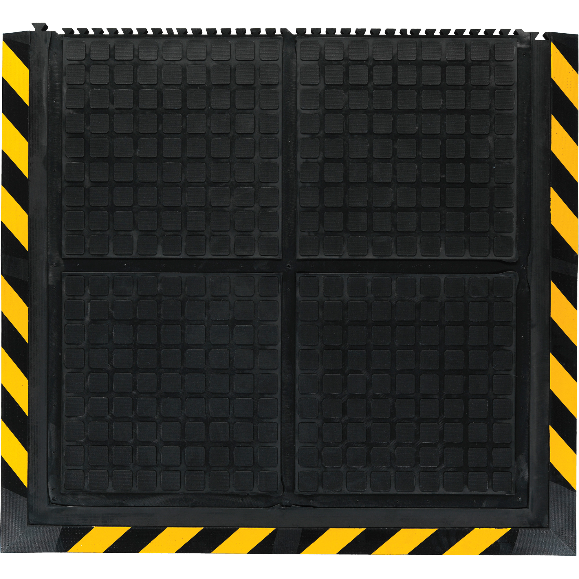 Tapis de milieu à liaison Hog Heaven III Comfort, Ondulé, 3' x 3-3/5' x 3/4", Noir/Jaune, Nitrile