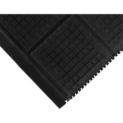 Tapis de milieu à liaison Hog Heaven III Comfort, Ondulé, 3' x 3-3/5' x 3/4", Noir, Nitrile