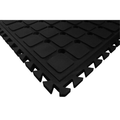Tuile de centre modulaire drainant Hog Heaven III, Ondulé, 3' x 3' x 3/4", Noir, Nitrile