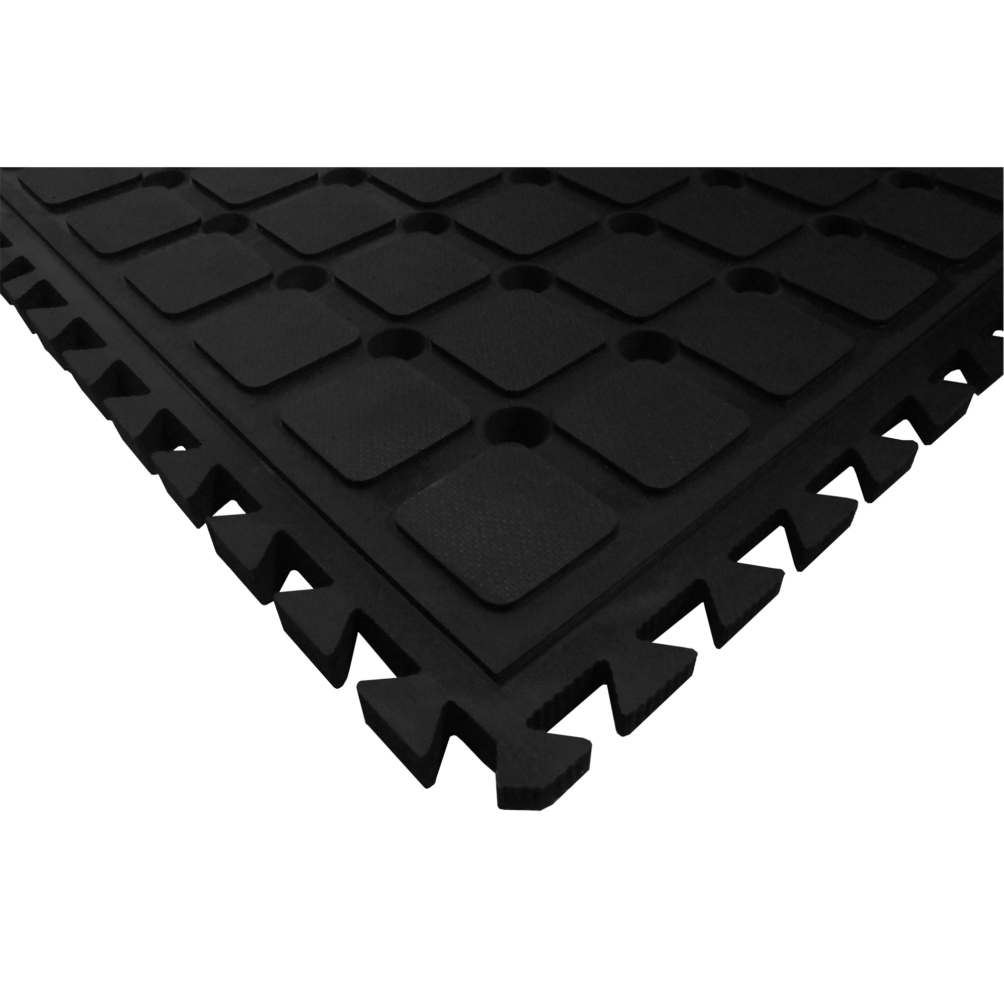 Tuile latérale modulaire drainant Hog Heaven III, Ondulé, 1-1/2' x 1-4/5' x 3/4", Noir/Jaune, Nitrile