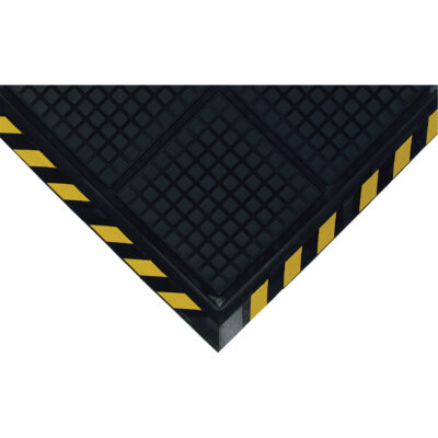 Tapis de poste de travail Hog Heaven III Comfort, Ondulé, 3-3/5' x 3-3/5' x 3/4", Noir/Jaune, Nitrile