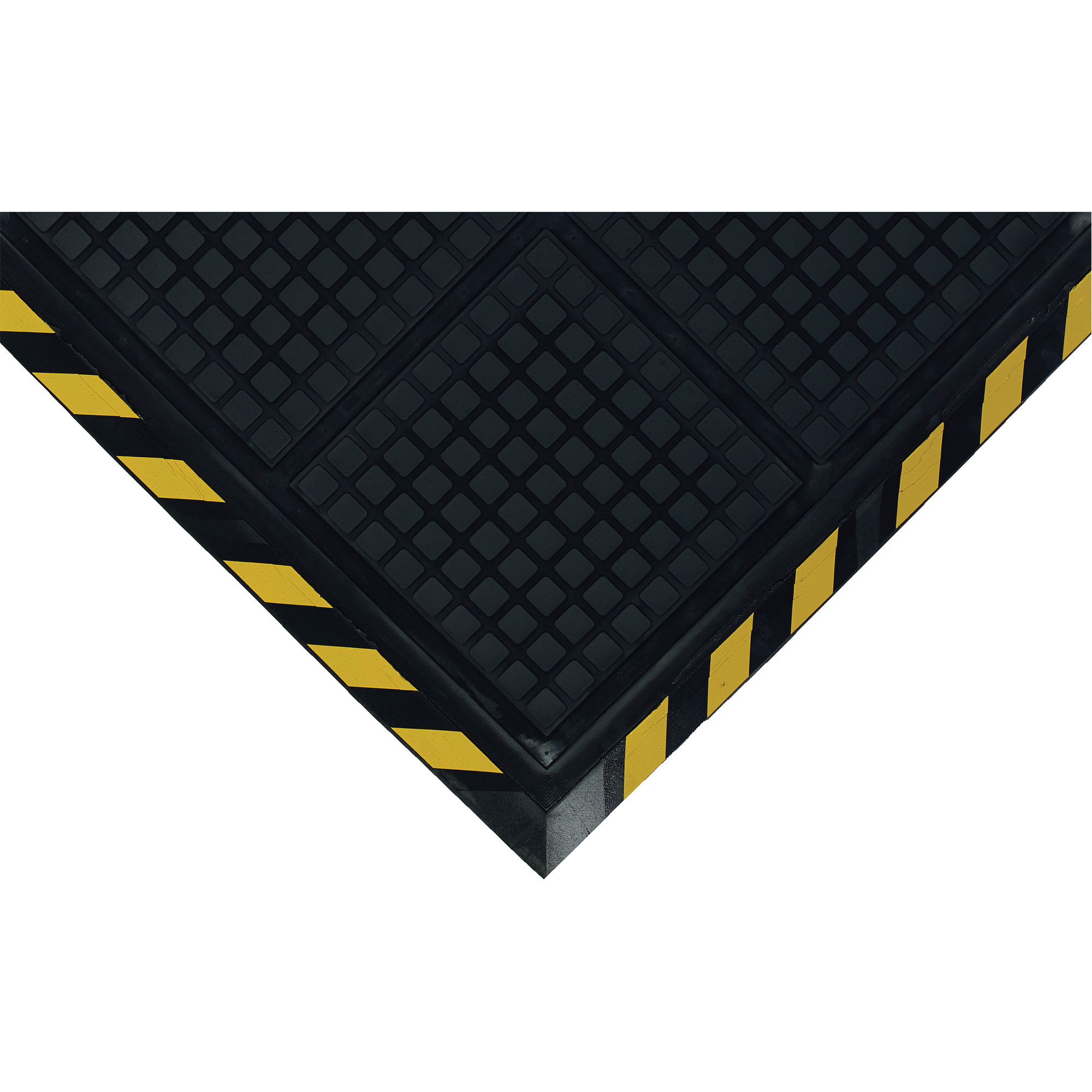 Tapis de poste de travail Hog Heaven III Comfort, Ondulé, 3-3/5' x 3-3/5' x 3/4", Noir/Jaune, Nitrile